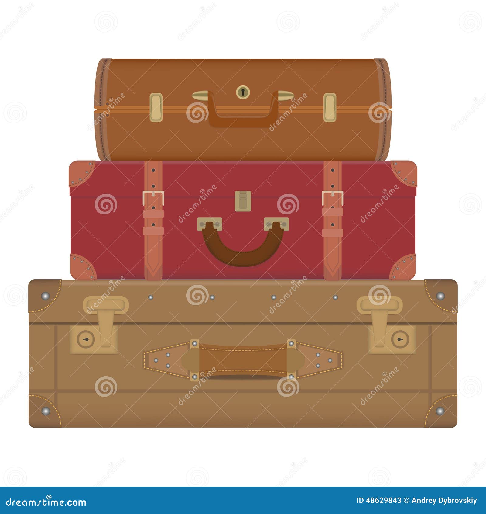 Travel suitcases stock vector. Illustration of retro - 48629843