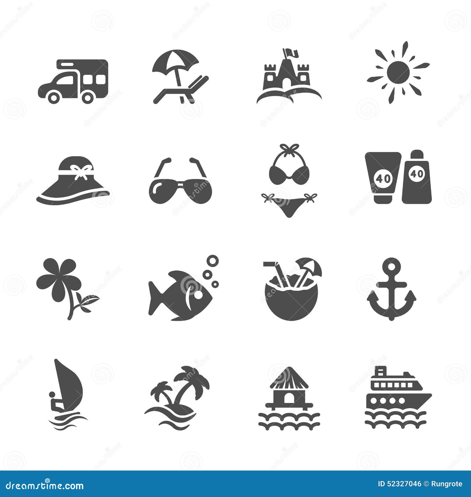 travel and summer beach icon set 2,  eps10