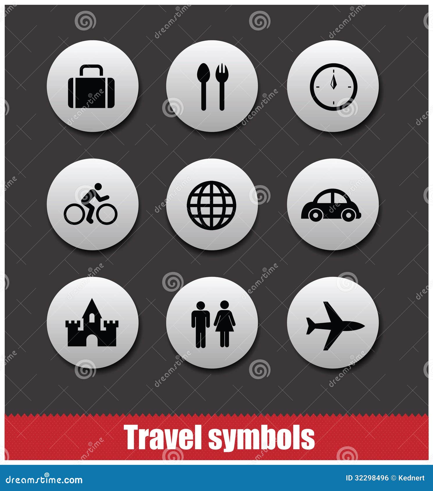 Travel Symbols Vector Set Royalty Free Stock Image - Image: 32298496