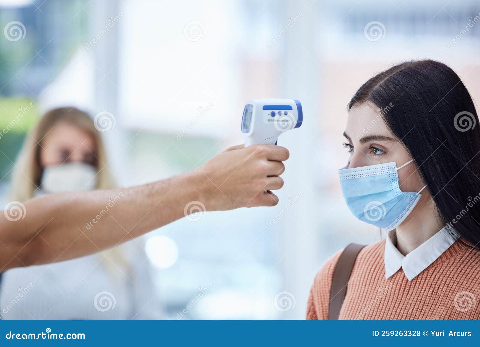 Travel, Thermometer and Covid Scanning in Airport with a Woman and  Security, Compliance and Safety Check. Health, Corona Stock Photo - Image  of digital, compliance: 259263328