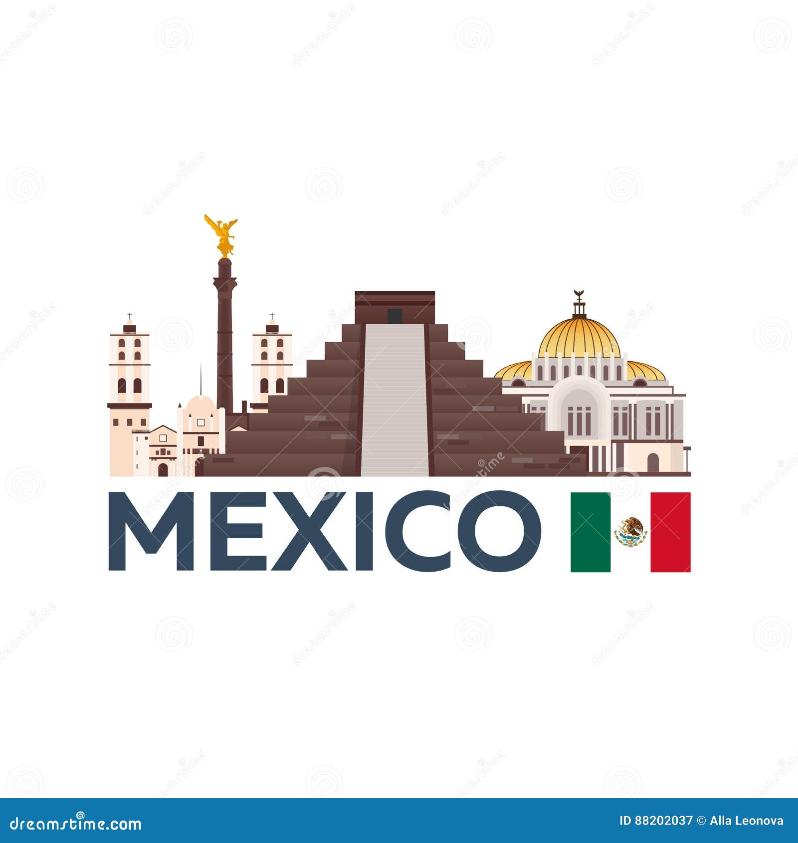 Travel To Mexico America Chichen Itza Vector Illustration Stock Illustration Illustration Of Mexico American 88202037