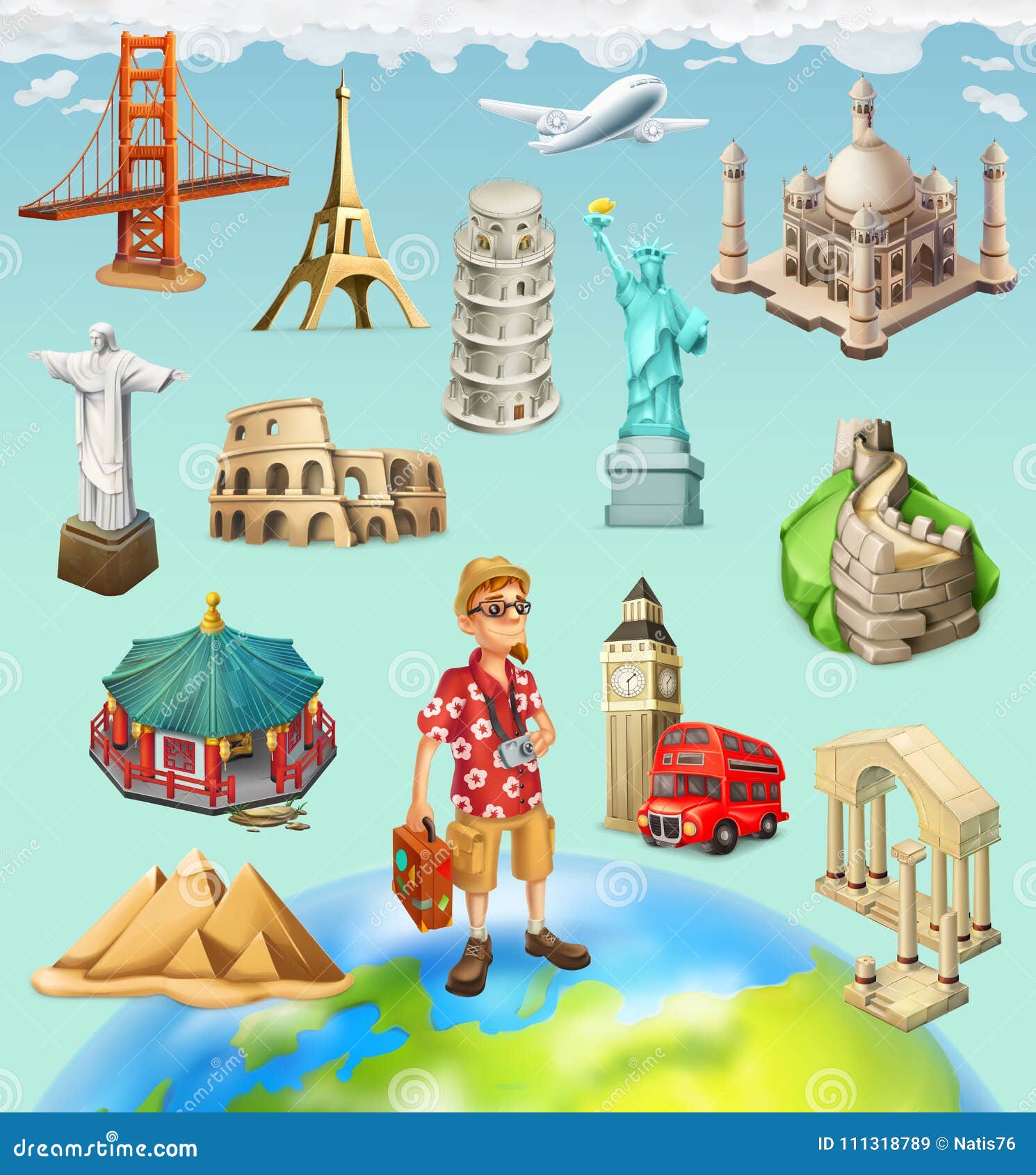 cartoon tourist attractions