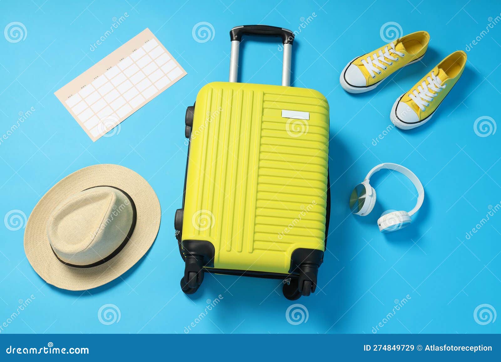 Travel and Vacation, Holidays, Composition with Suitcase Stock Image