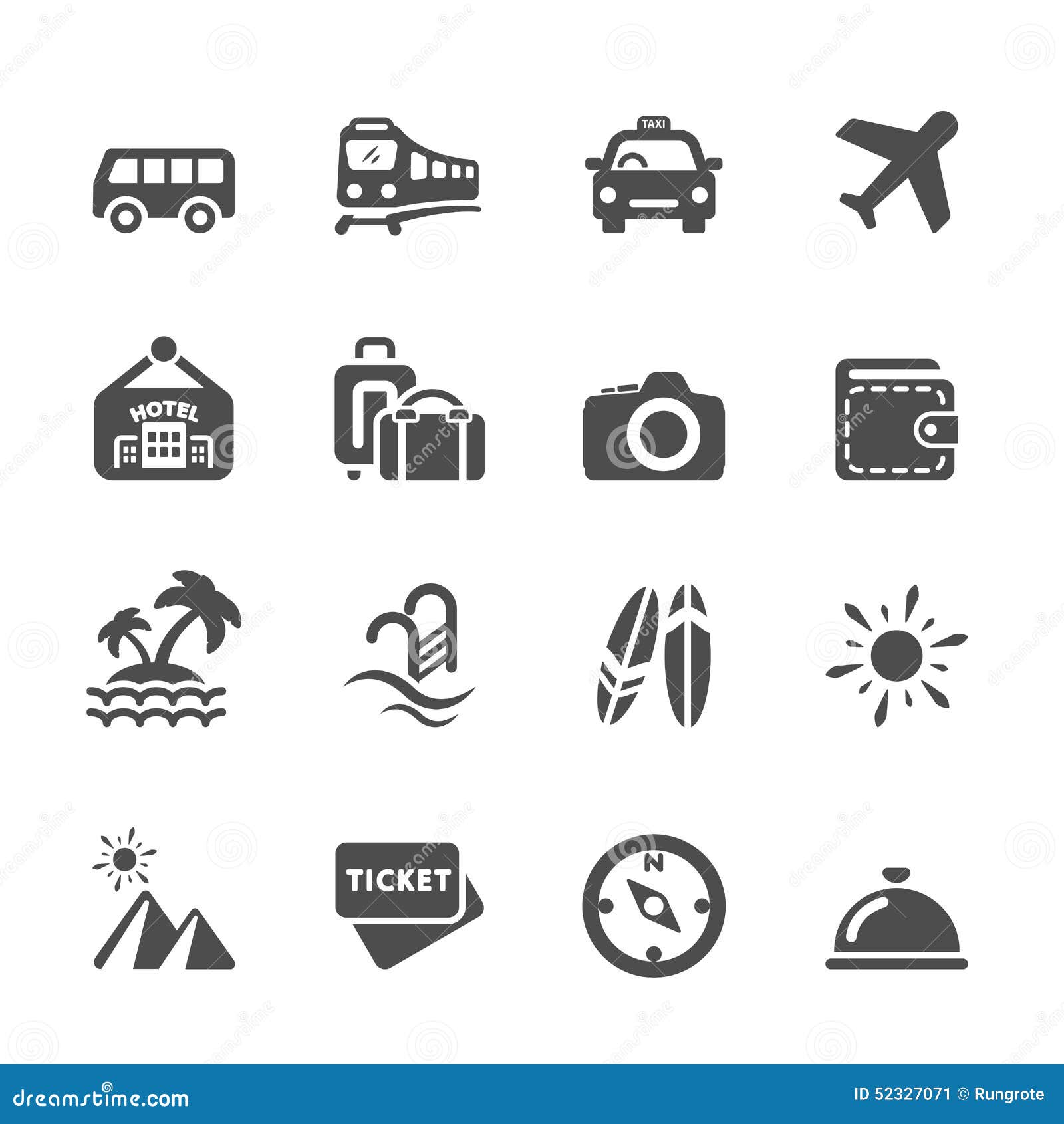 travel and vacation icon set 5,  eps10