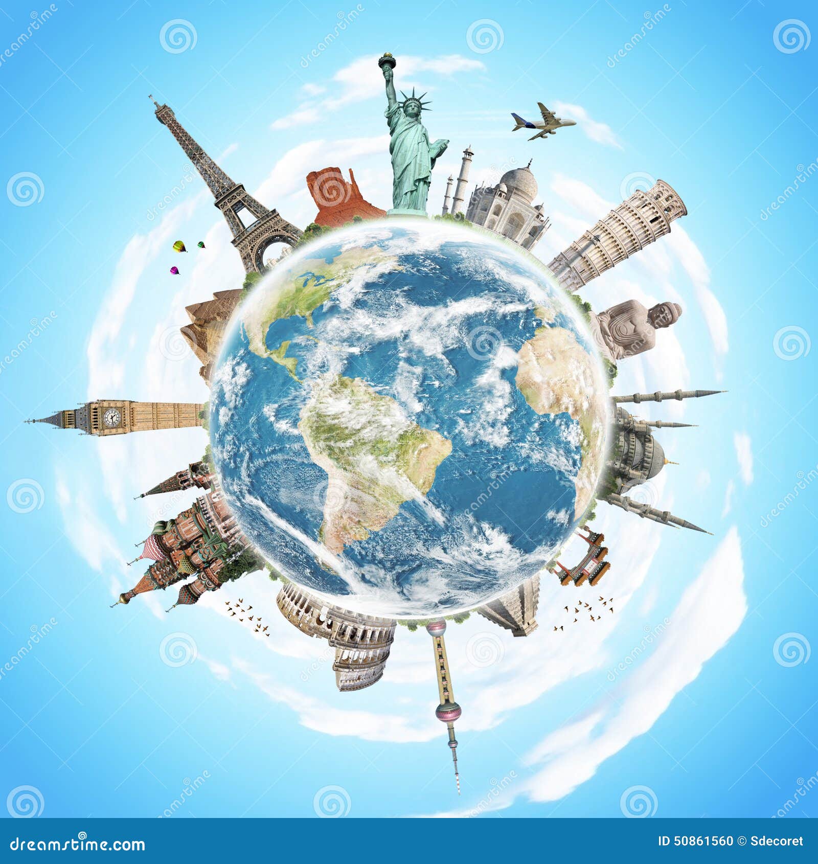 Travel The World Monument Concept Stock Photo - Image 