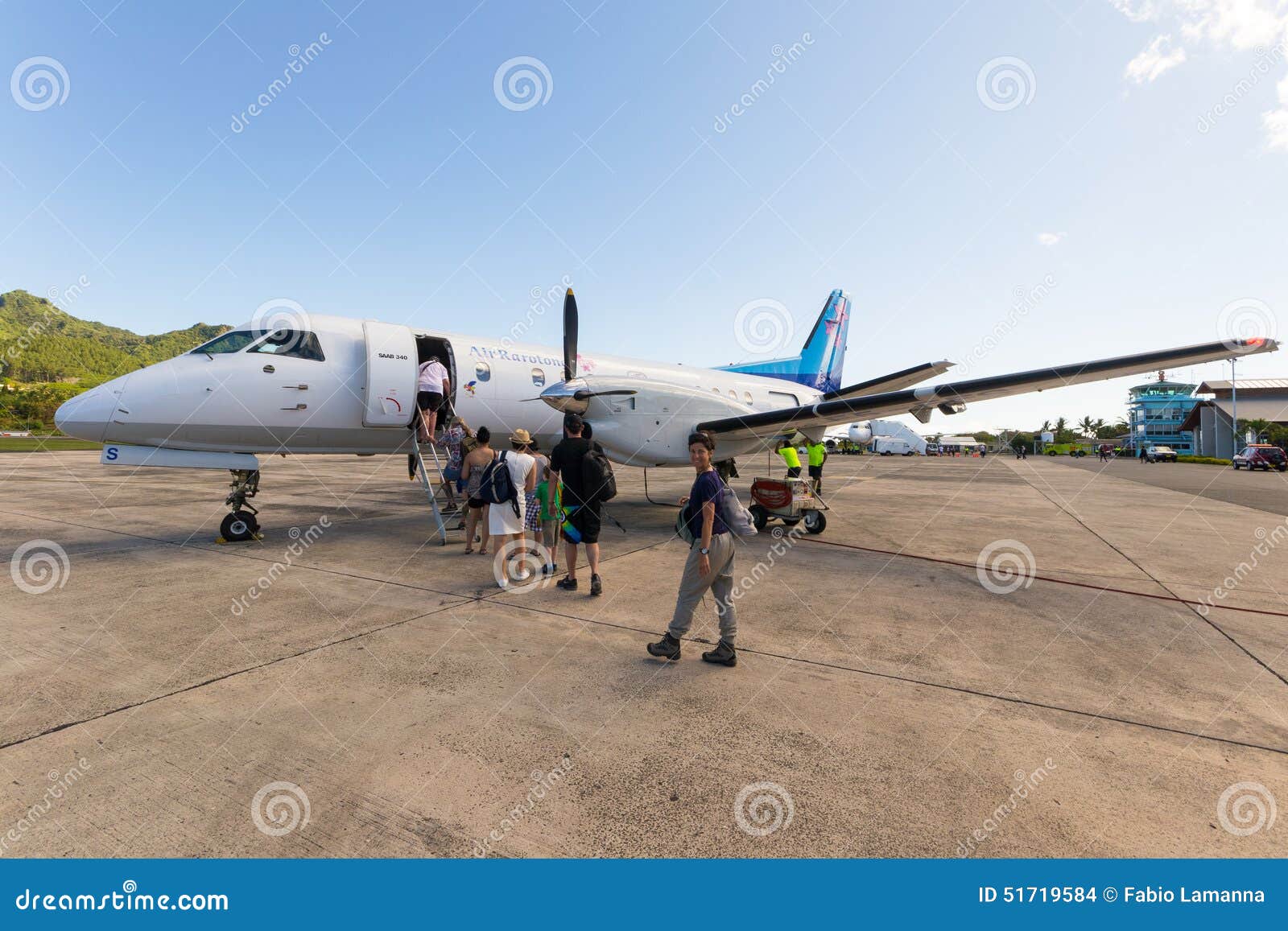 Travelers Boarding Air Rarotonga Flight Editorial Stock