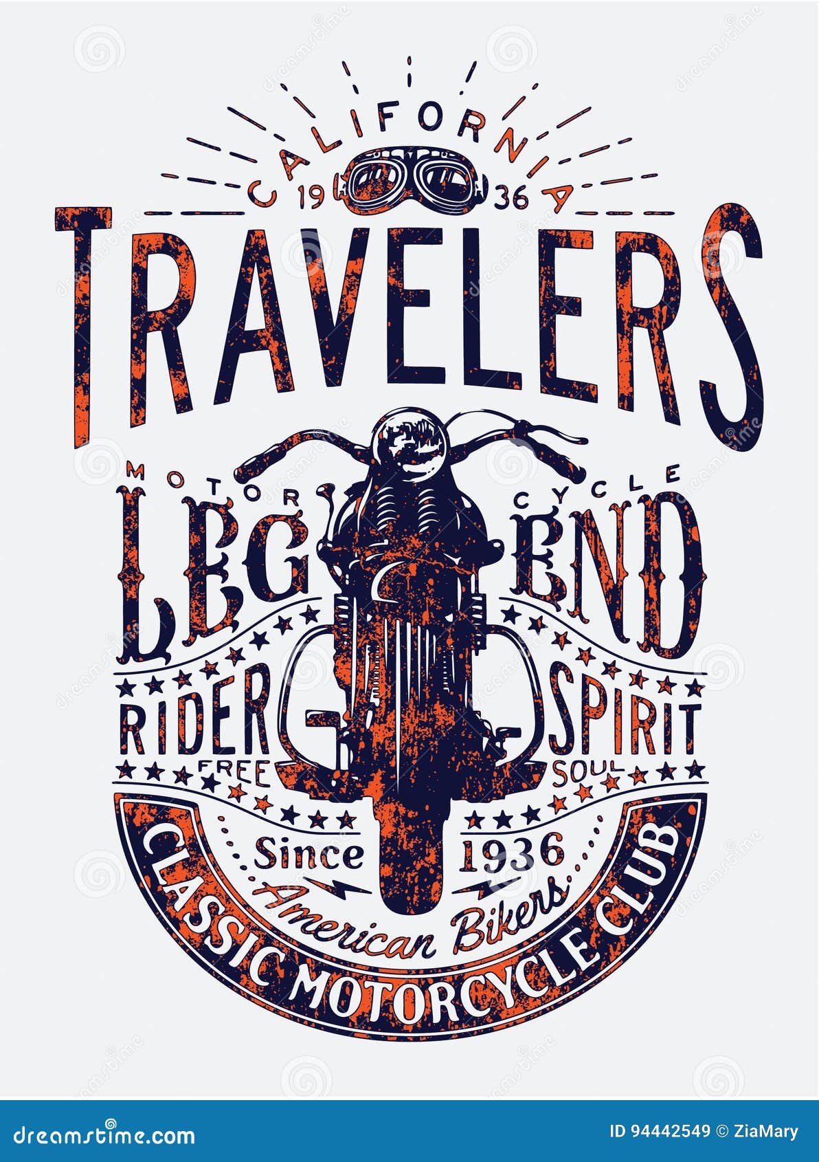 Travelers Classic Motorcycle Riders Legend Stock Vector - Illustration of  apparel, print: 94442549