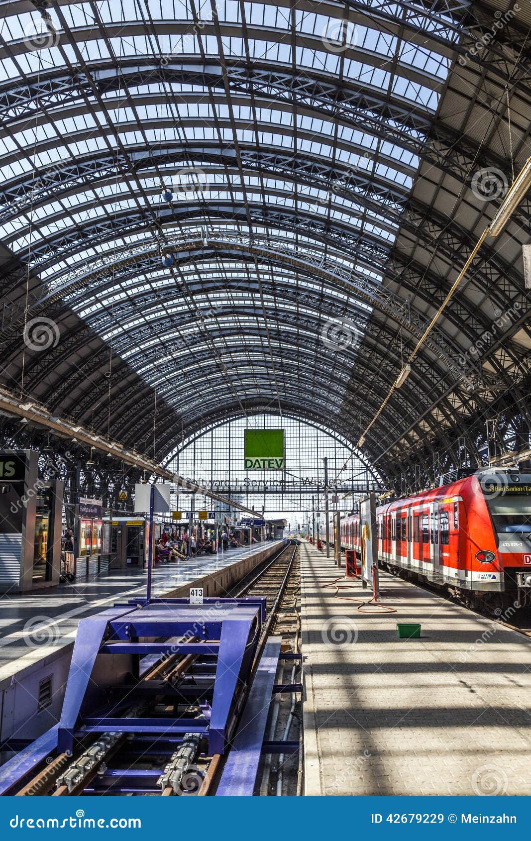 Travelers Inside the Frankfurt Central Station Heading or Leaving the ...