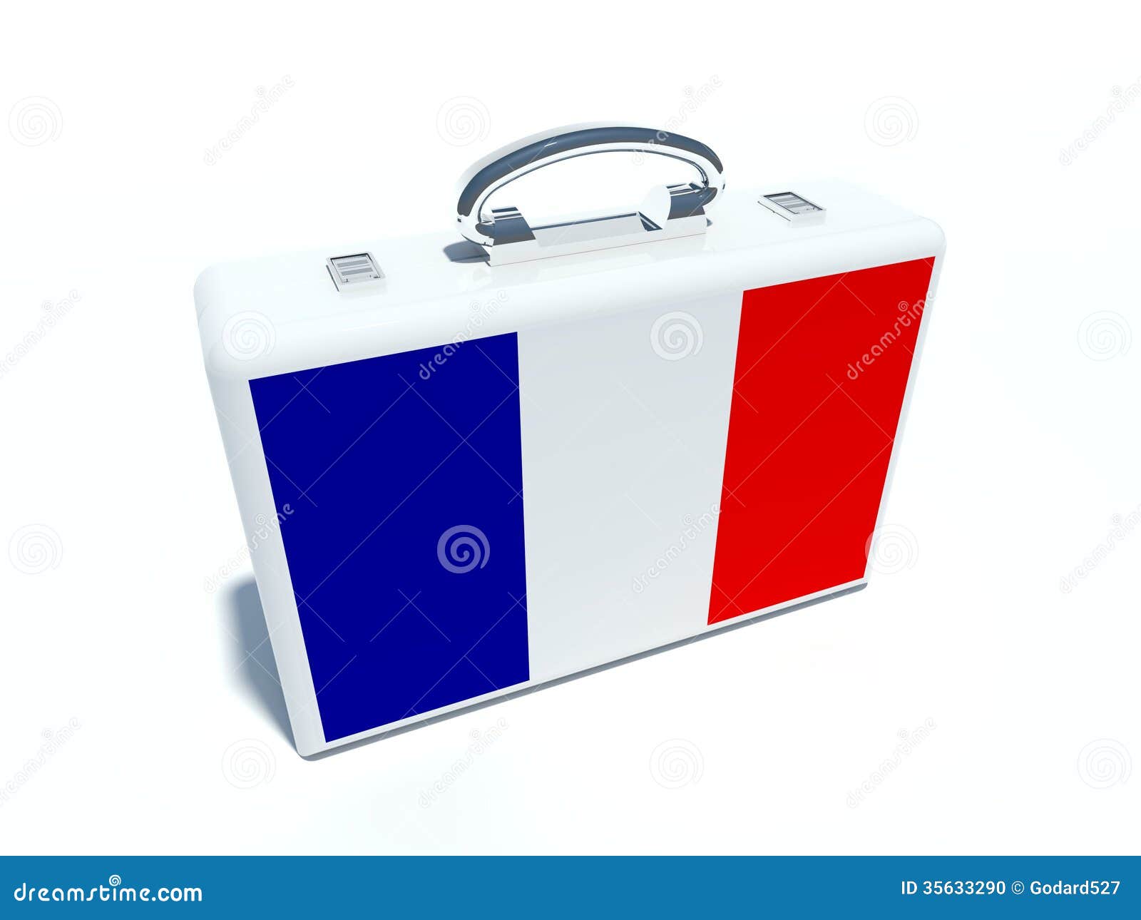 Traveling Suitcase with French Flag Stock Illustration Illustration of luggage, case 35633290