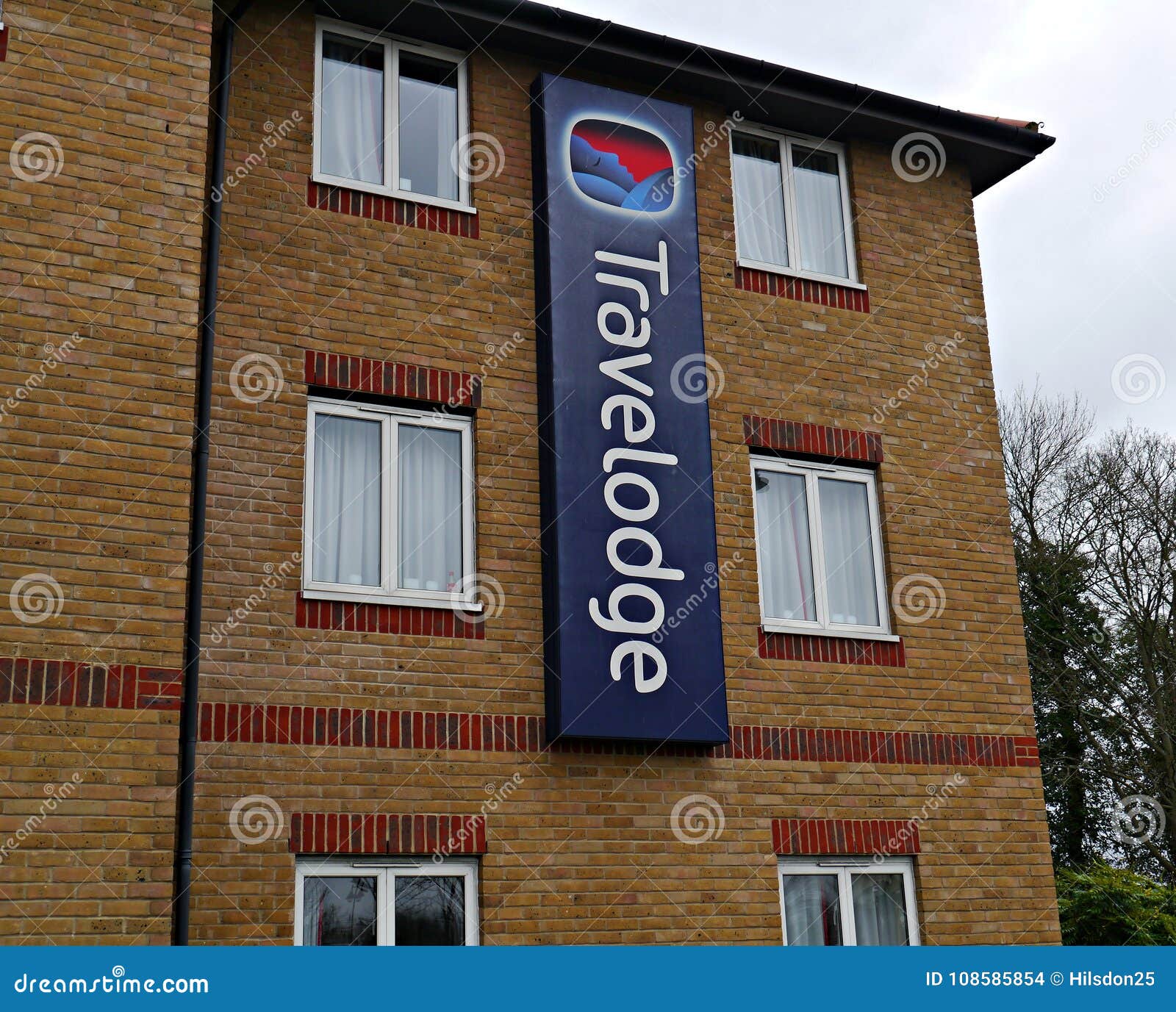 Travelodge Sign on the Front of the Hotel in Staines Surrey Uk ...