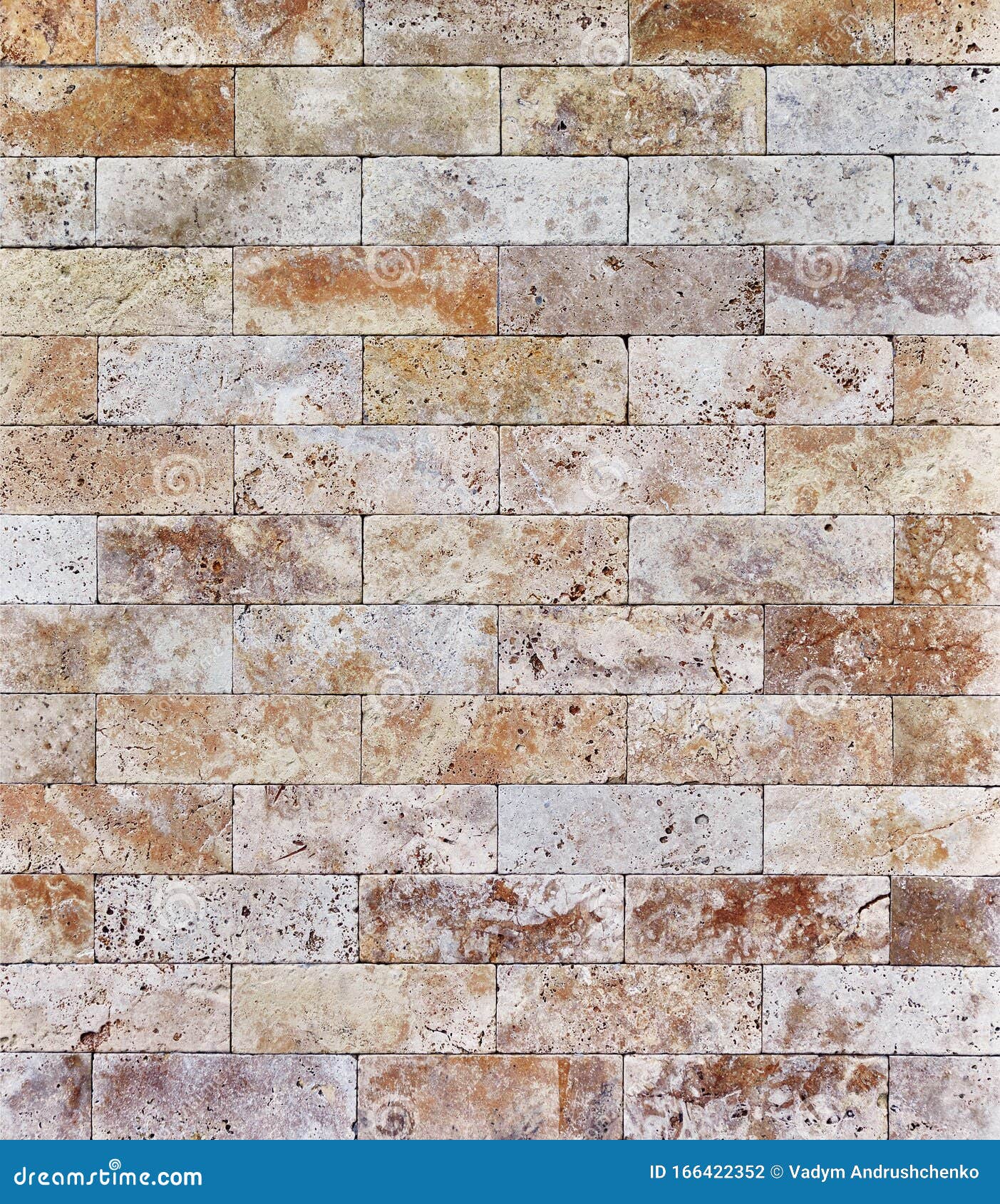 Travertine Stone Tiled Wall Texture, Masonry Background Stock Photo ...