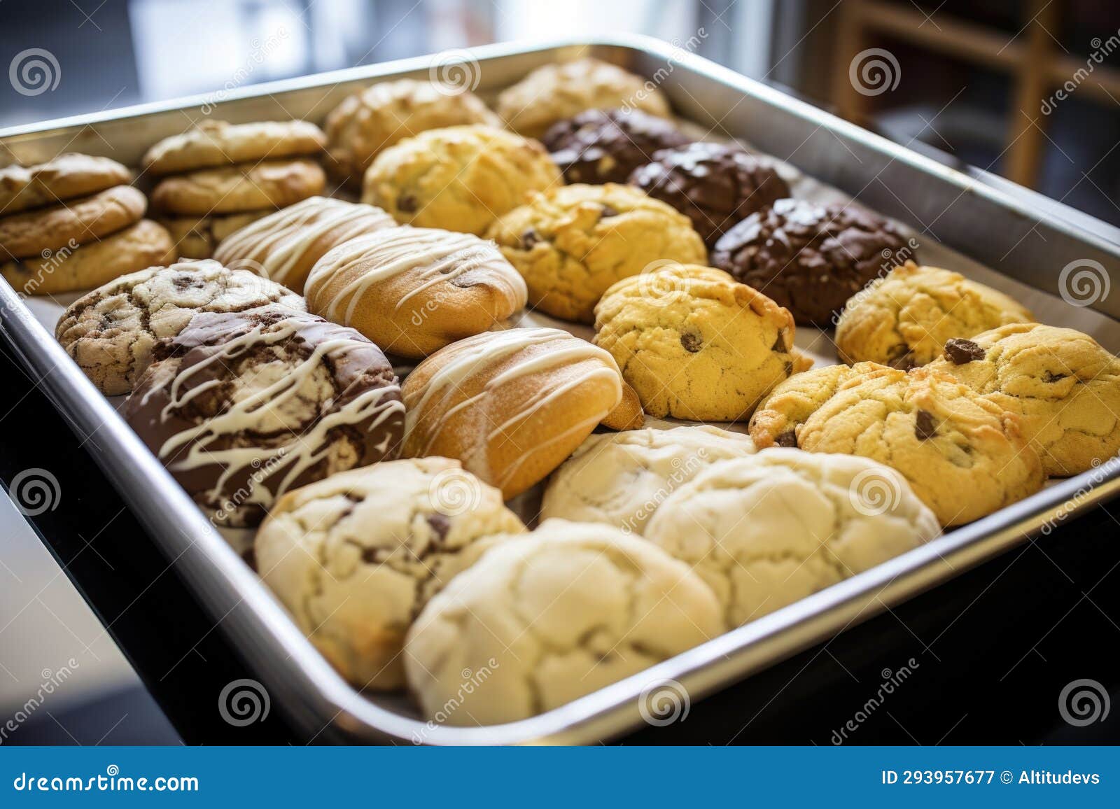 A Tray of Baked Goods Fresh Out of the Oven Stock Image Image of tray