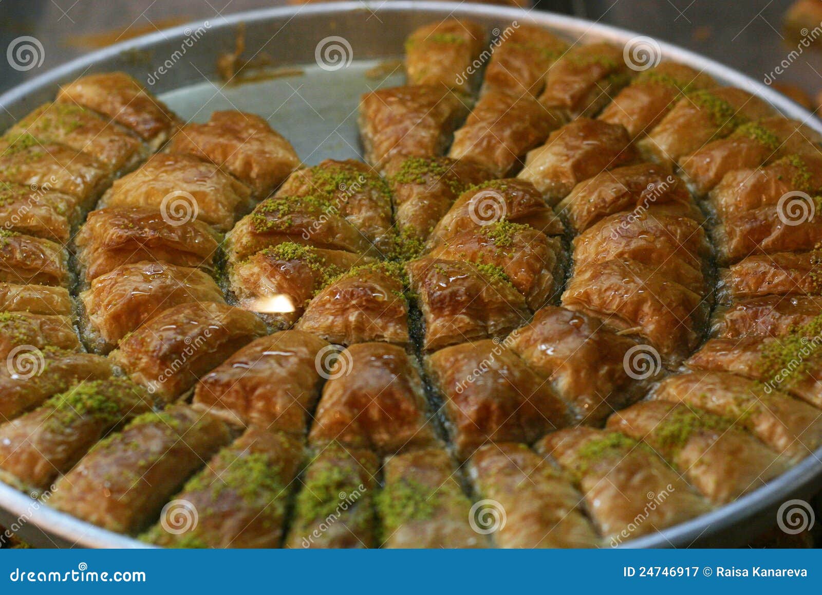 a tray of baklava