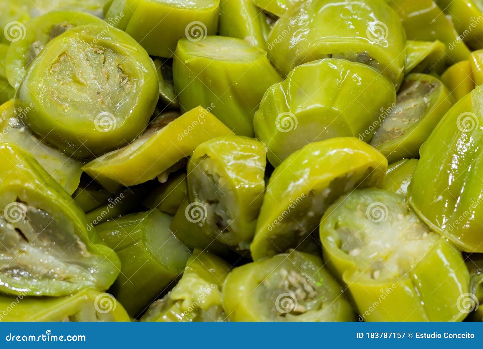 Tray of Salad of Cooked Scarlet Eggplant, or Jilo Stock Image - Image of  gilo, diet: 240564043