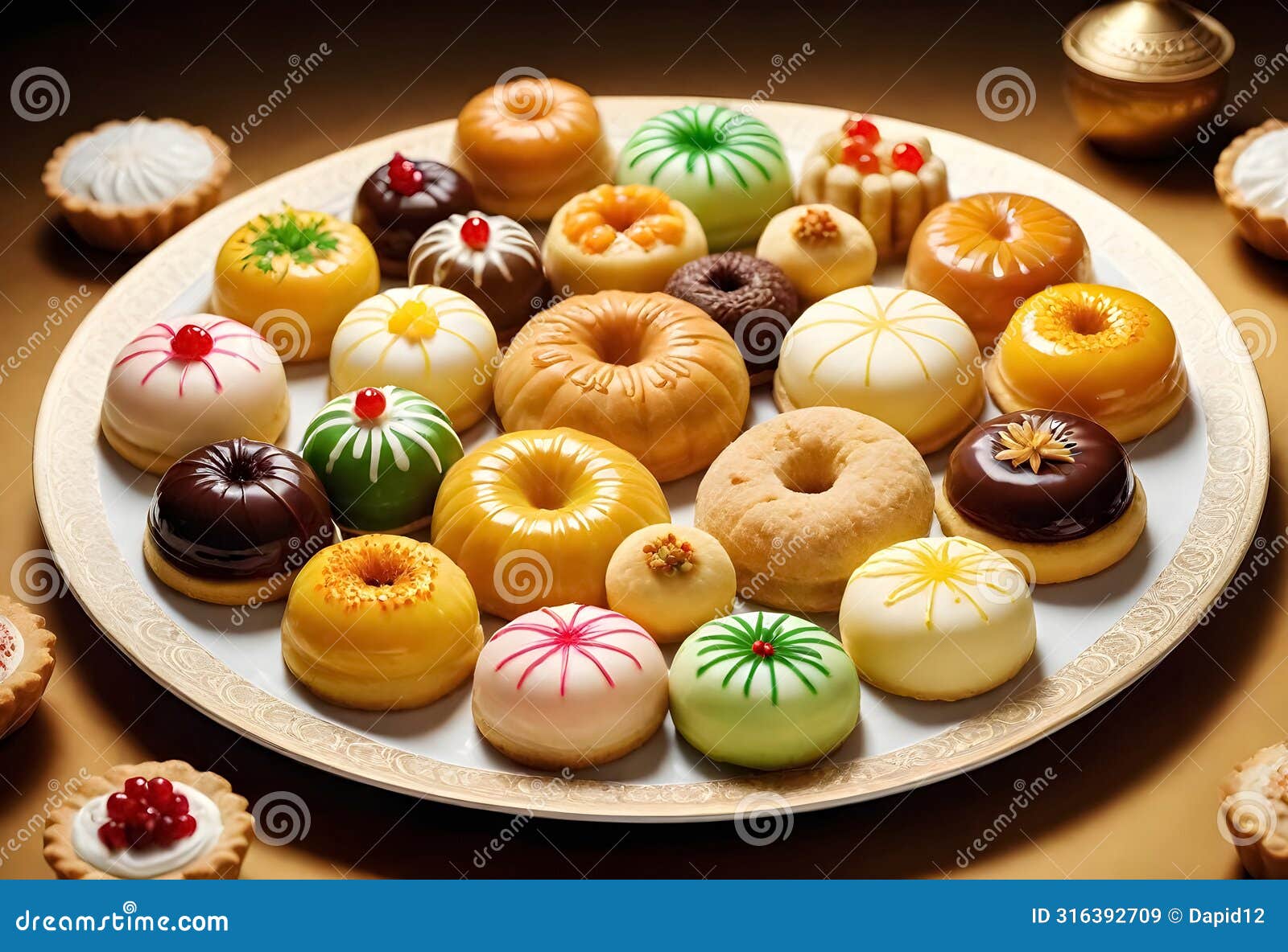 a tray of different types of donuts including donuts and other edible treats for eid al adha treats