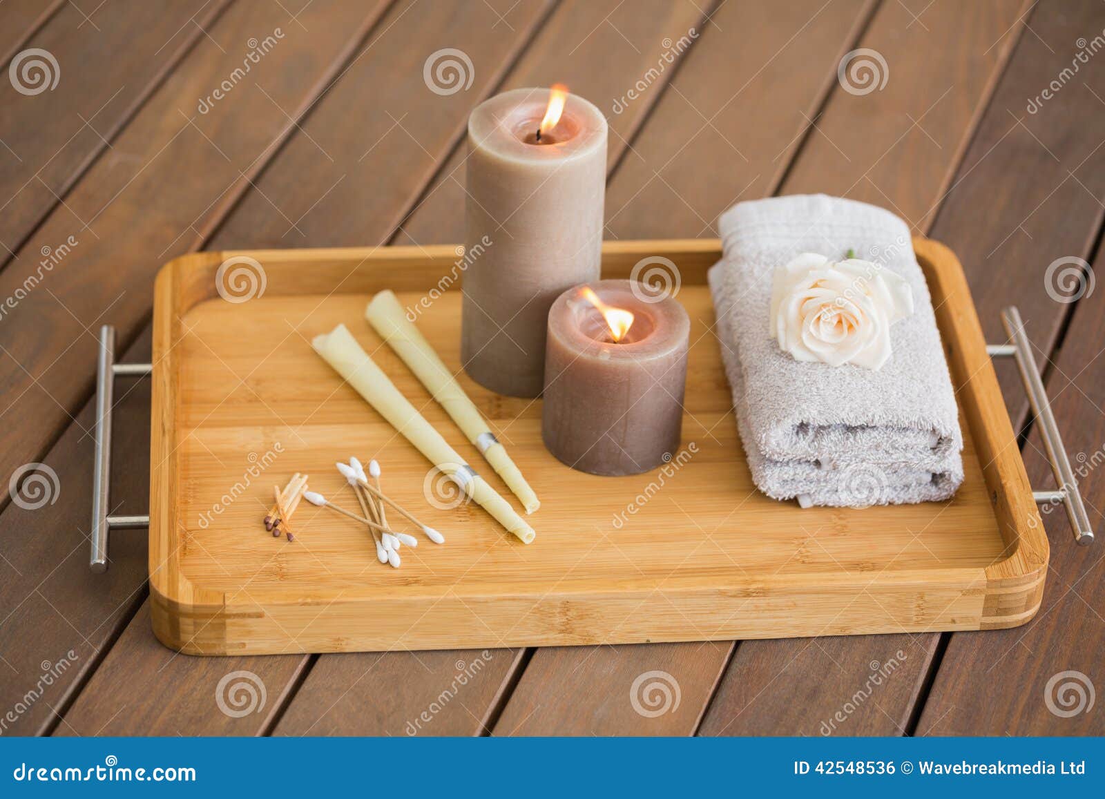 Tray of Ear Candling Equipment Stock Photo Image of view, beauty 42548536