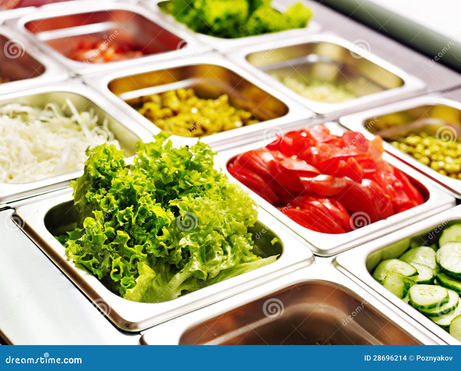Tray with Food on Showcase at Cafeteria Stock Photo Image of fresh