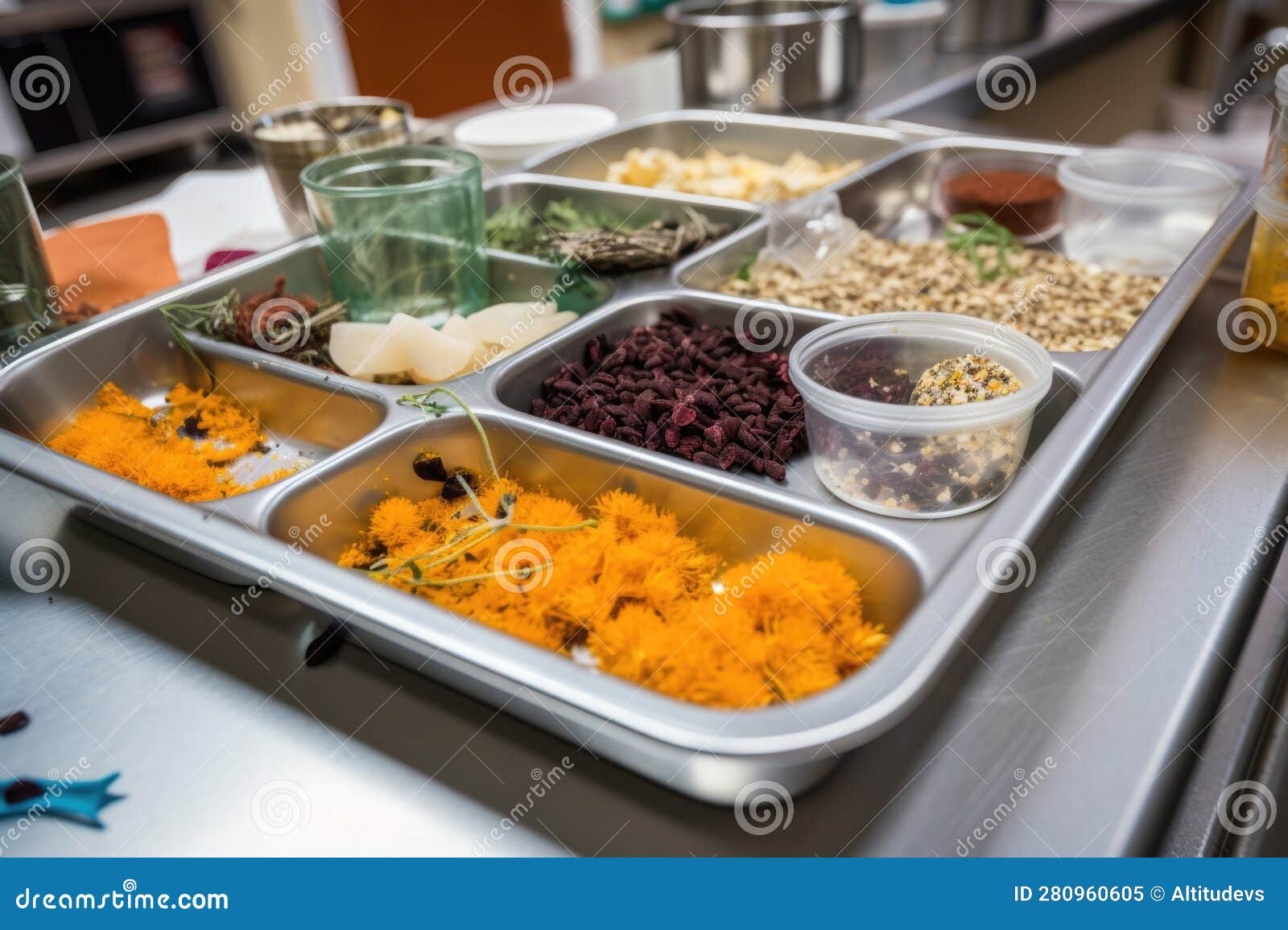 Tray of Fresh, Zerowaste Ingredients for Cooking Class Stock Image