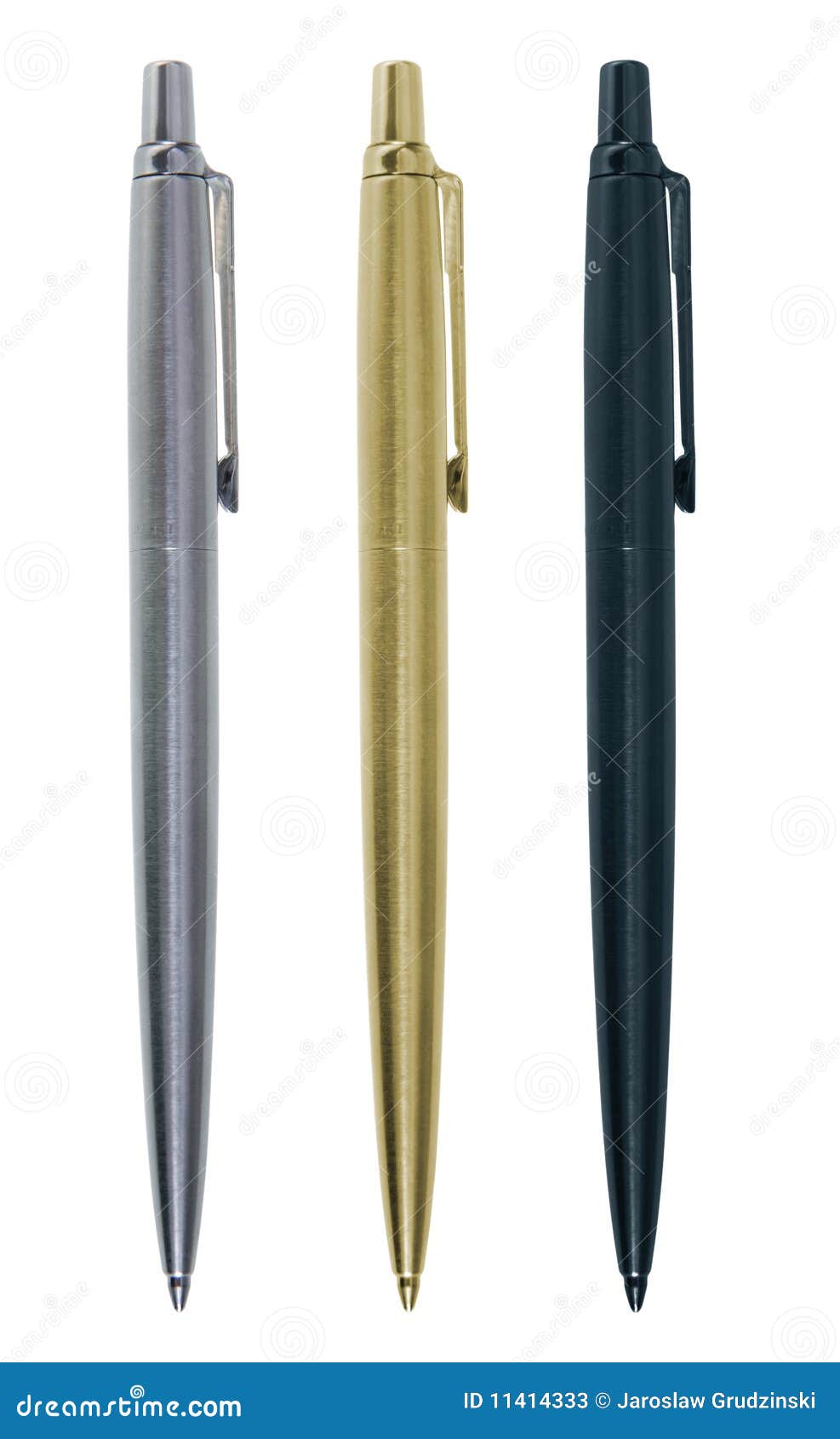 Tre penne eleganti immagine stock. Immagine di lucido - 11414333