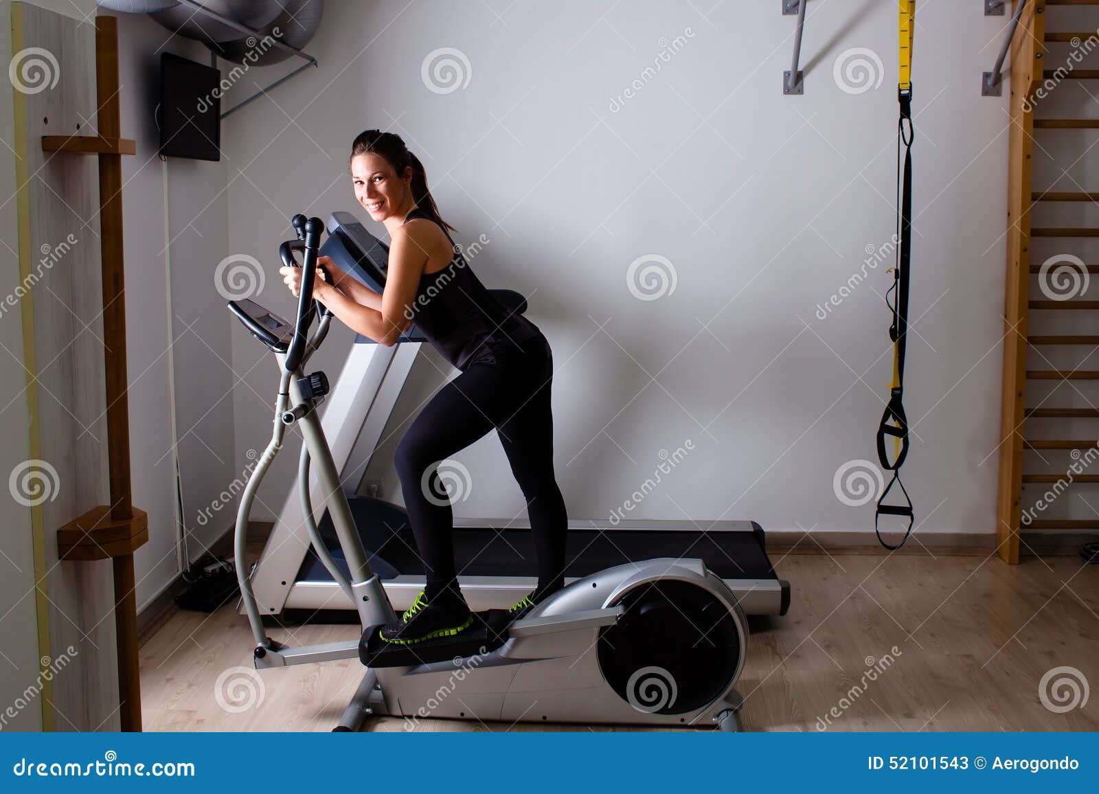 Treadmill home workout stock image. Image of physical 52101543
