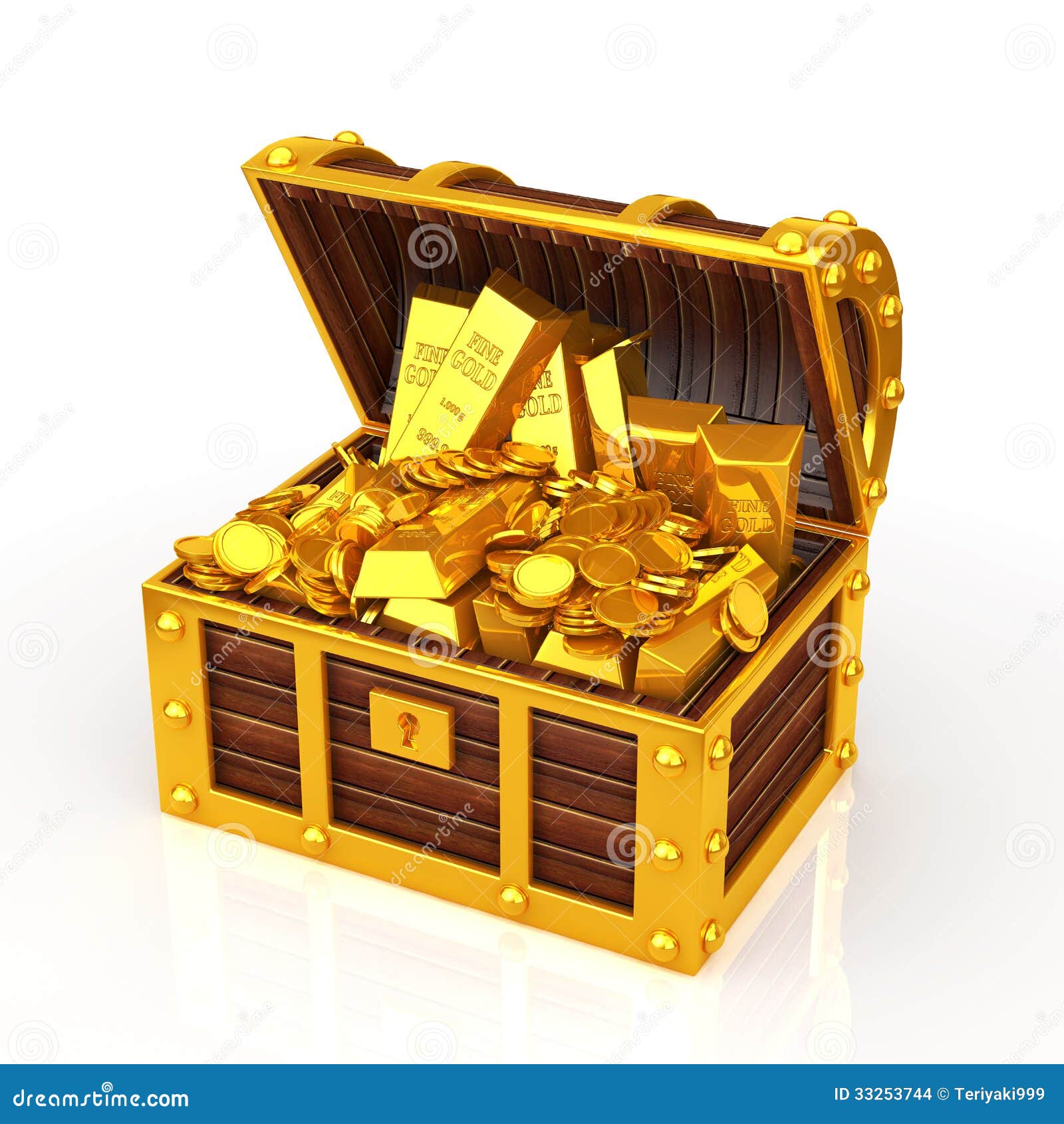 Treasure box stock illustration. Illustration of metal - 33253744