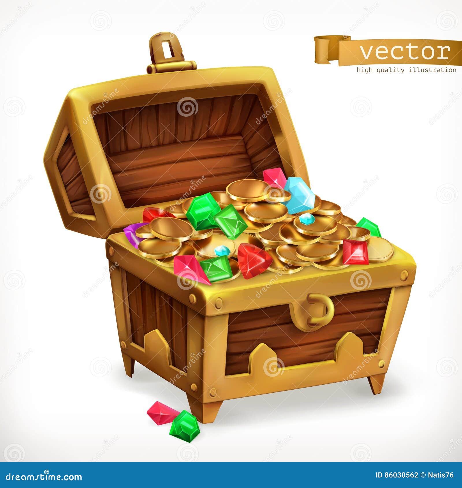 Download Treasure Chest, Gold Coins, Open. Royalty-Free Stock