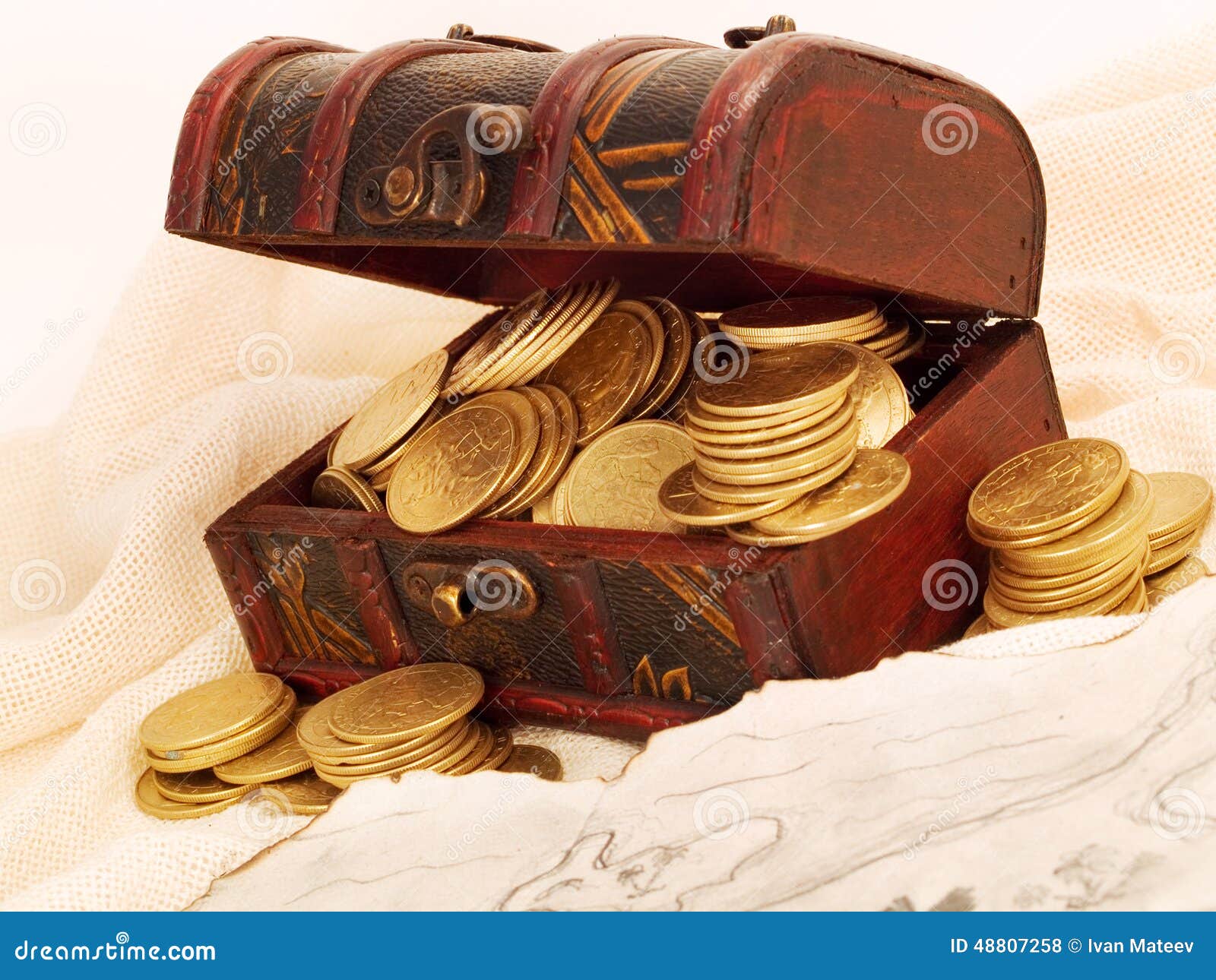 Treasure chest stock photo. Image of chart, cartography 48807258