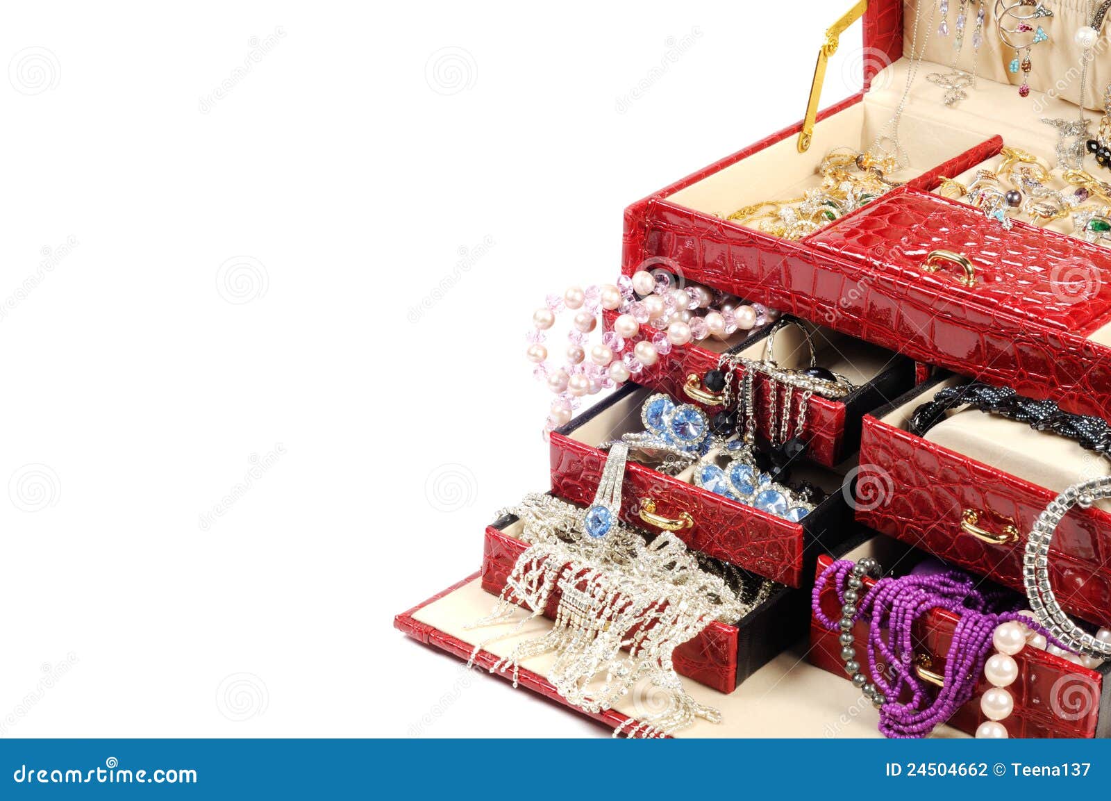 Treasure Chest with Gold and Custom Jewelry Stock Photo Image of