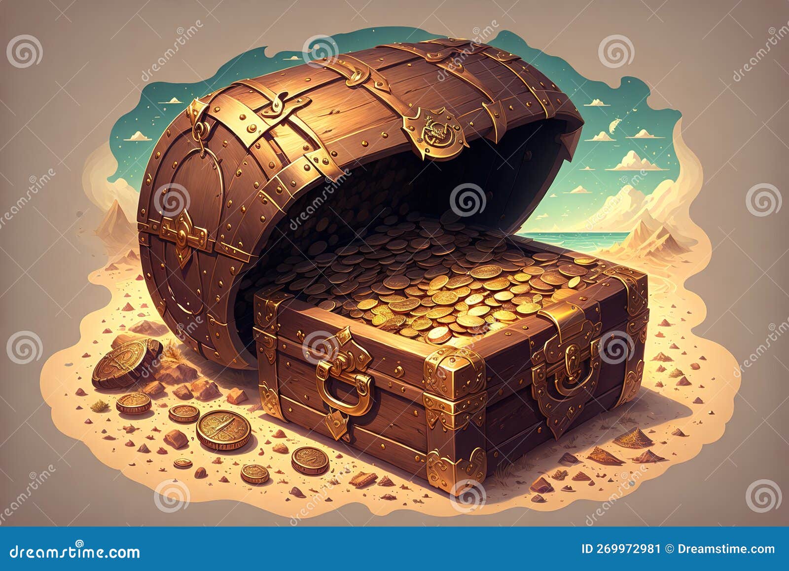 Treasure Chest High Quality Illustration by AI Generated Stock Illustration Illustration of