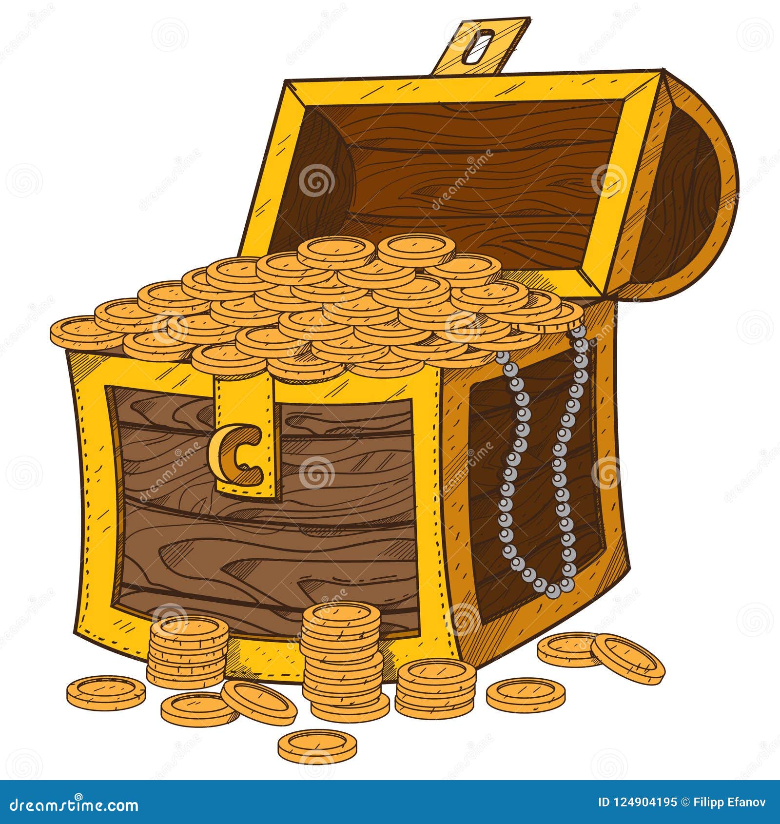 Treasure Chest. Illustration on the Pirate Theme Stock Image - Image of ...