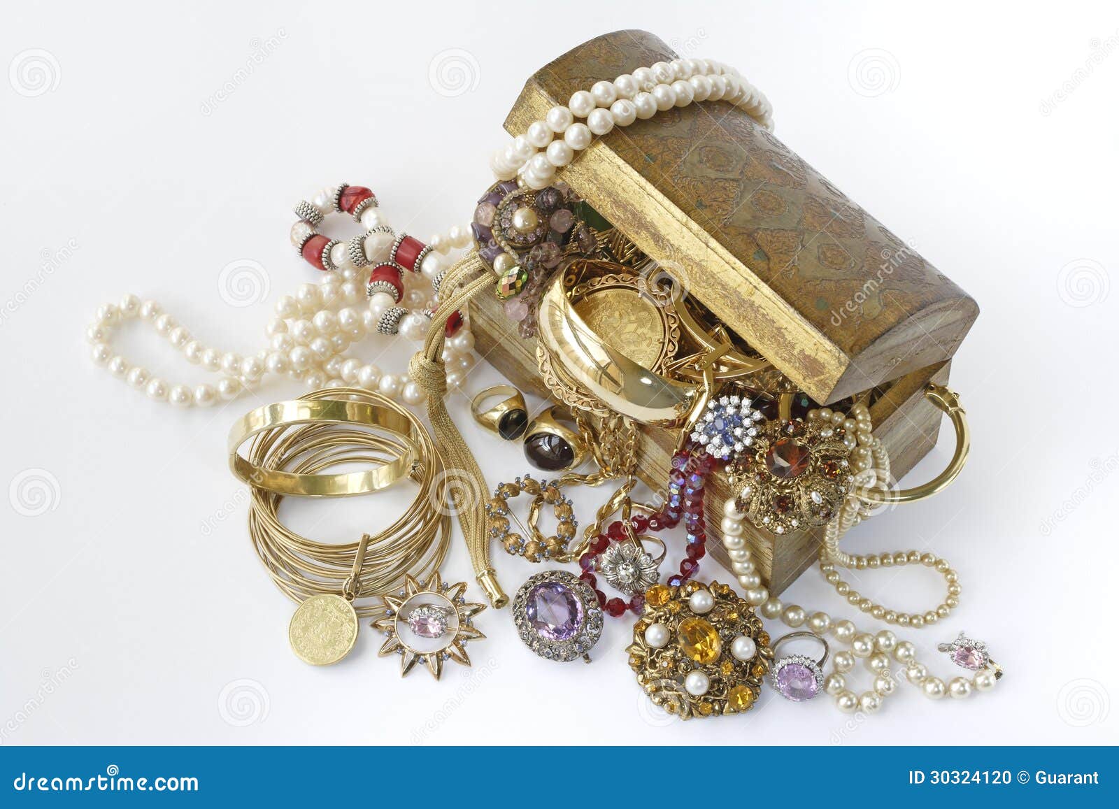 treasure chest with jewellery