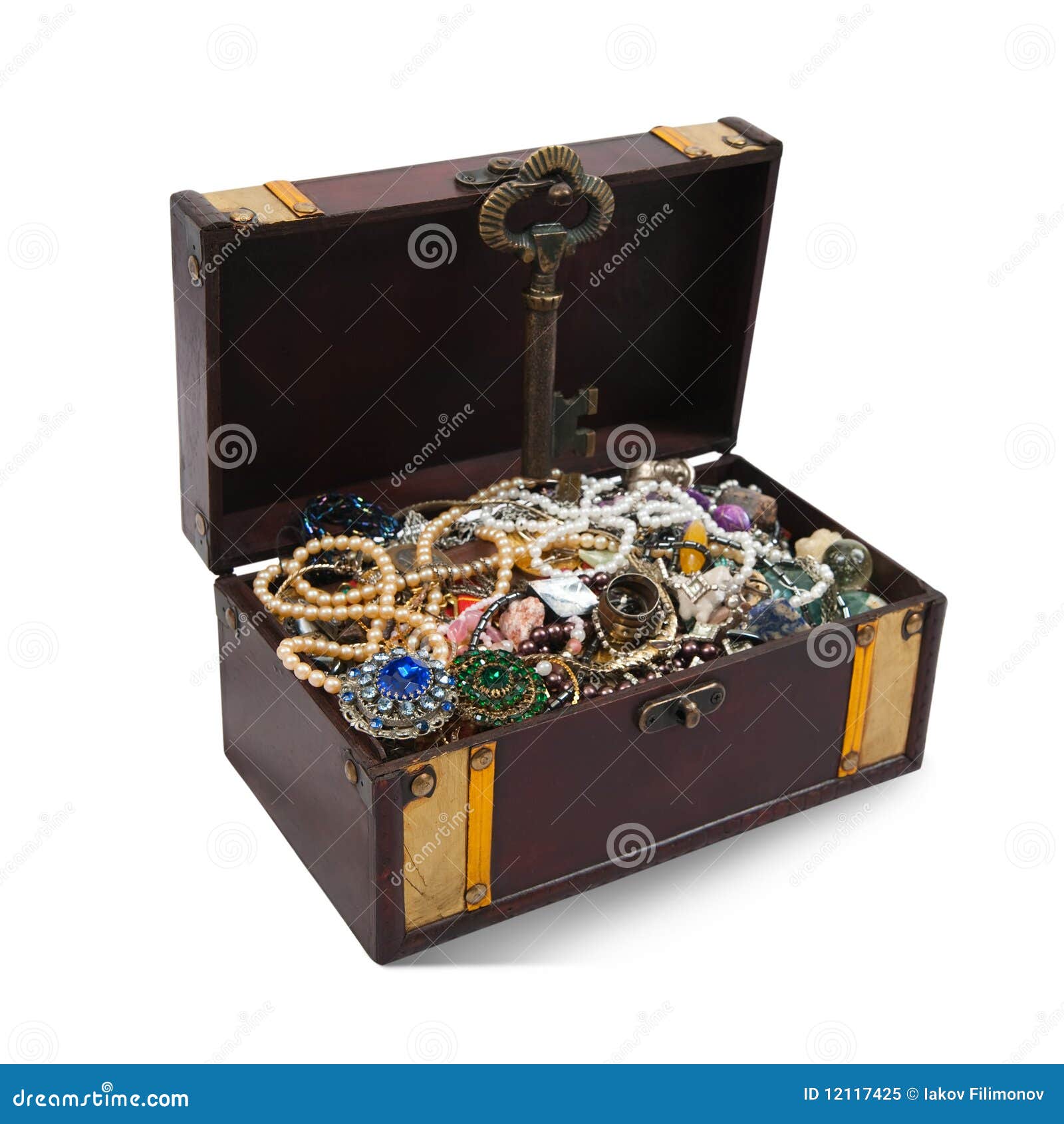 Treasure chest over white stock image. Image of ancient 12117425