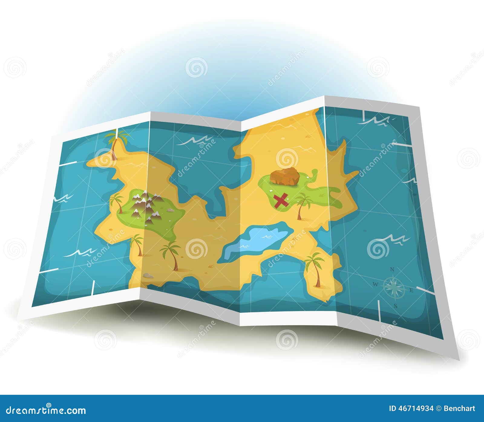 Treasure Island And Pirate Map Stock Vector - Illustration of