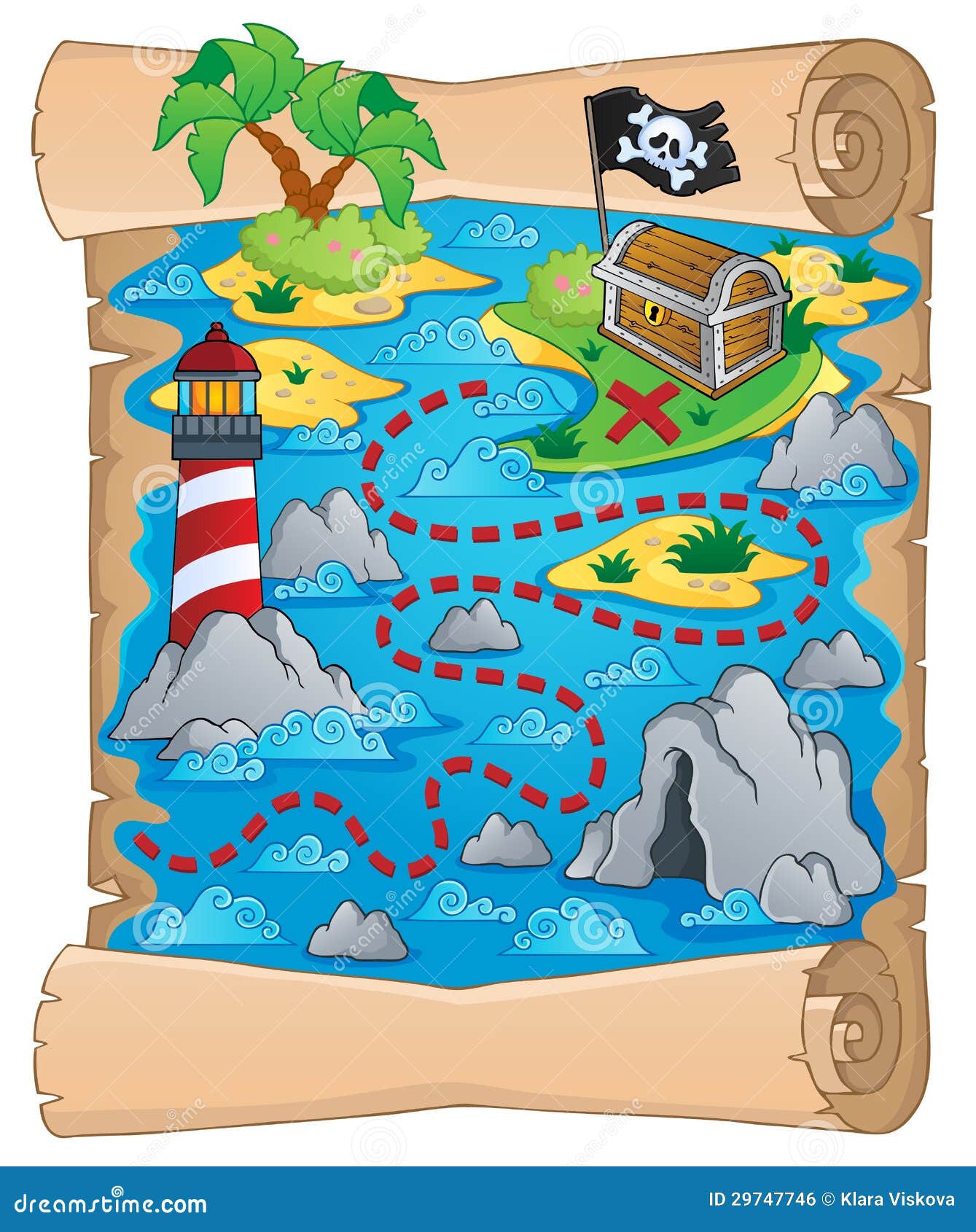 cartoon treasure map