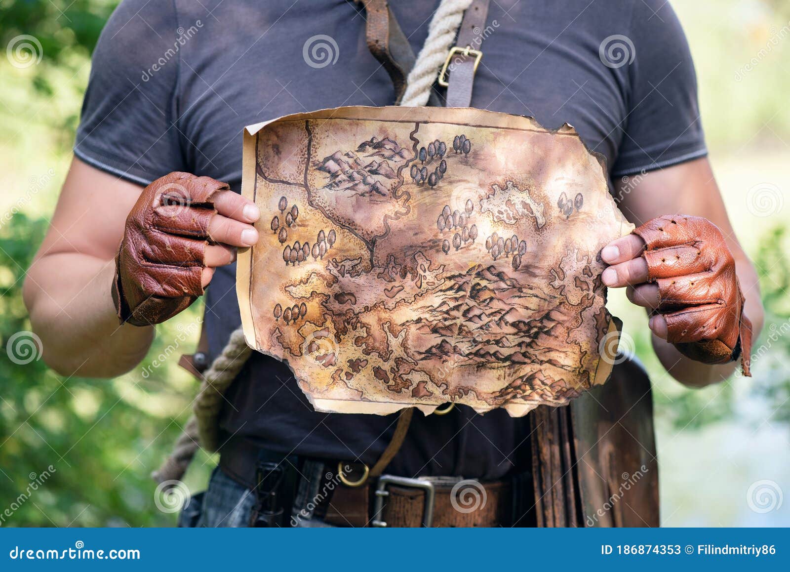 Treasure map stock image. Image of walk, thicket, nature 186874353