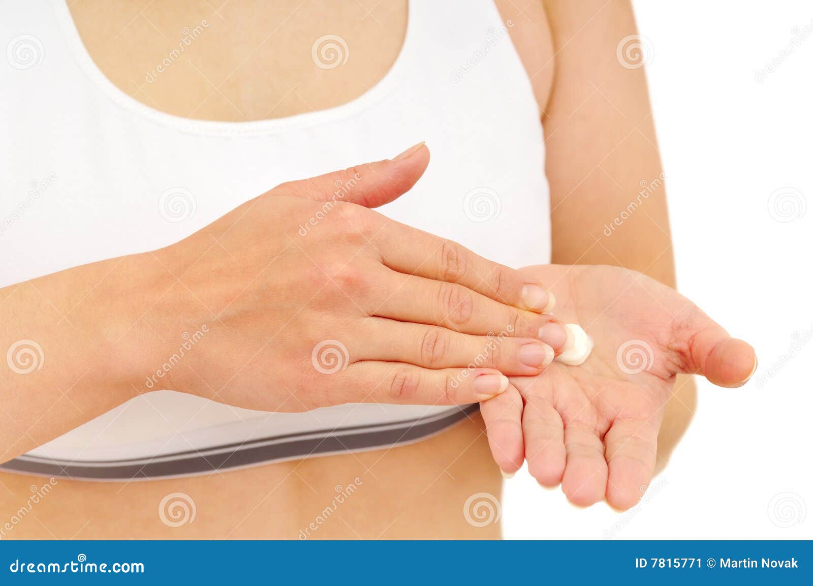 Treatment Of Dry Hands Skin With Cream Stock Image - Image  