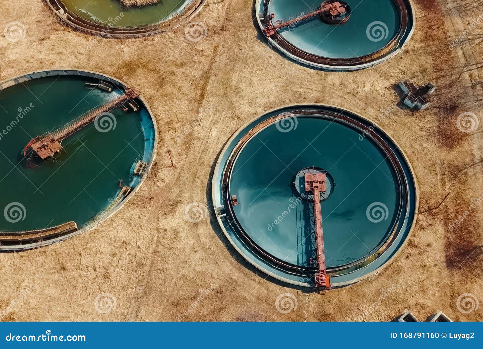 Treatment Facilities, Wastewater Treatment Infrastructure Stock Photo