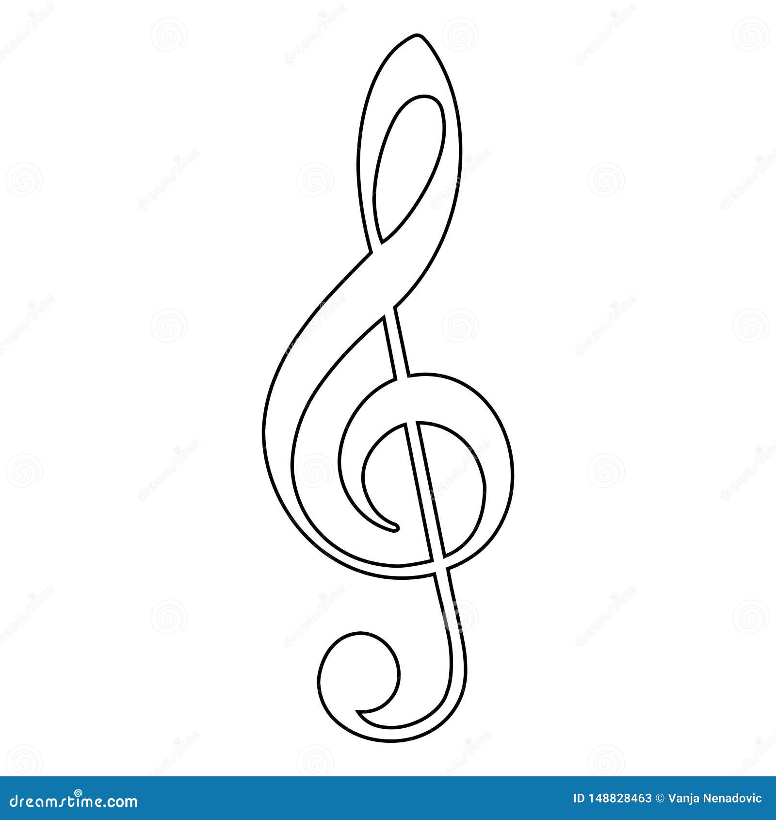 treble clef icon, music note,  