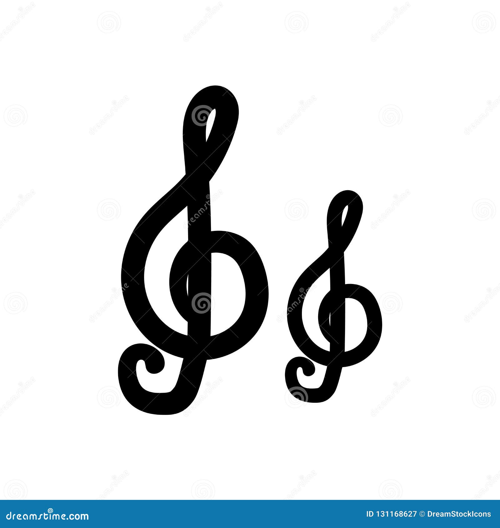Treble Clef Icon. Trendy Treble Clef Logo Concept on White Background
