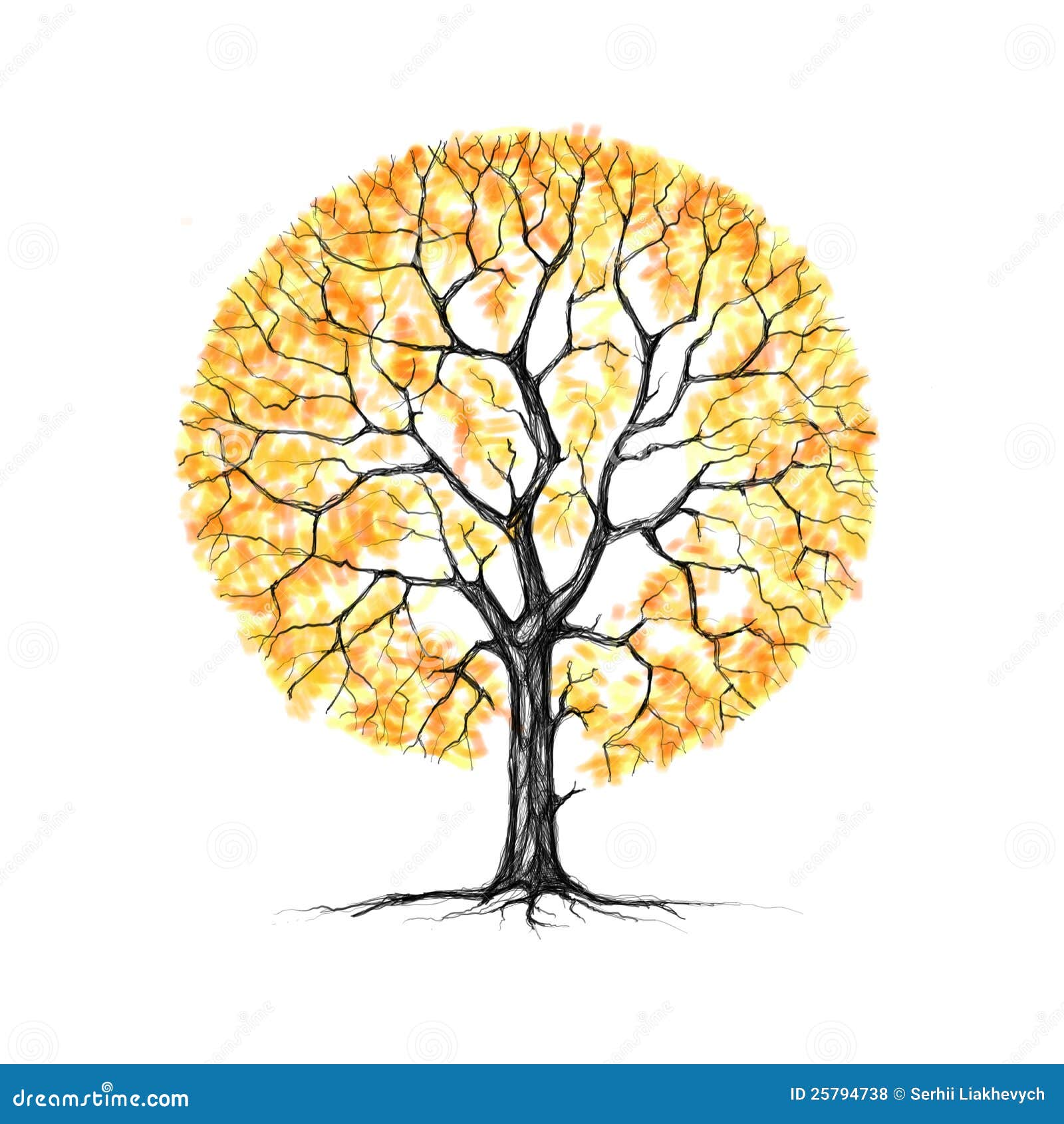 Yellow and Red Fall Trees Clip Art Set, Autumn Tree Clipart