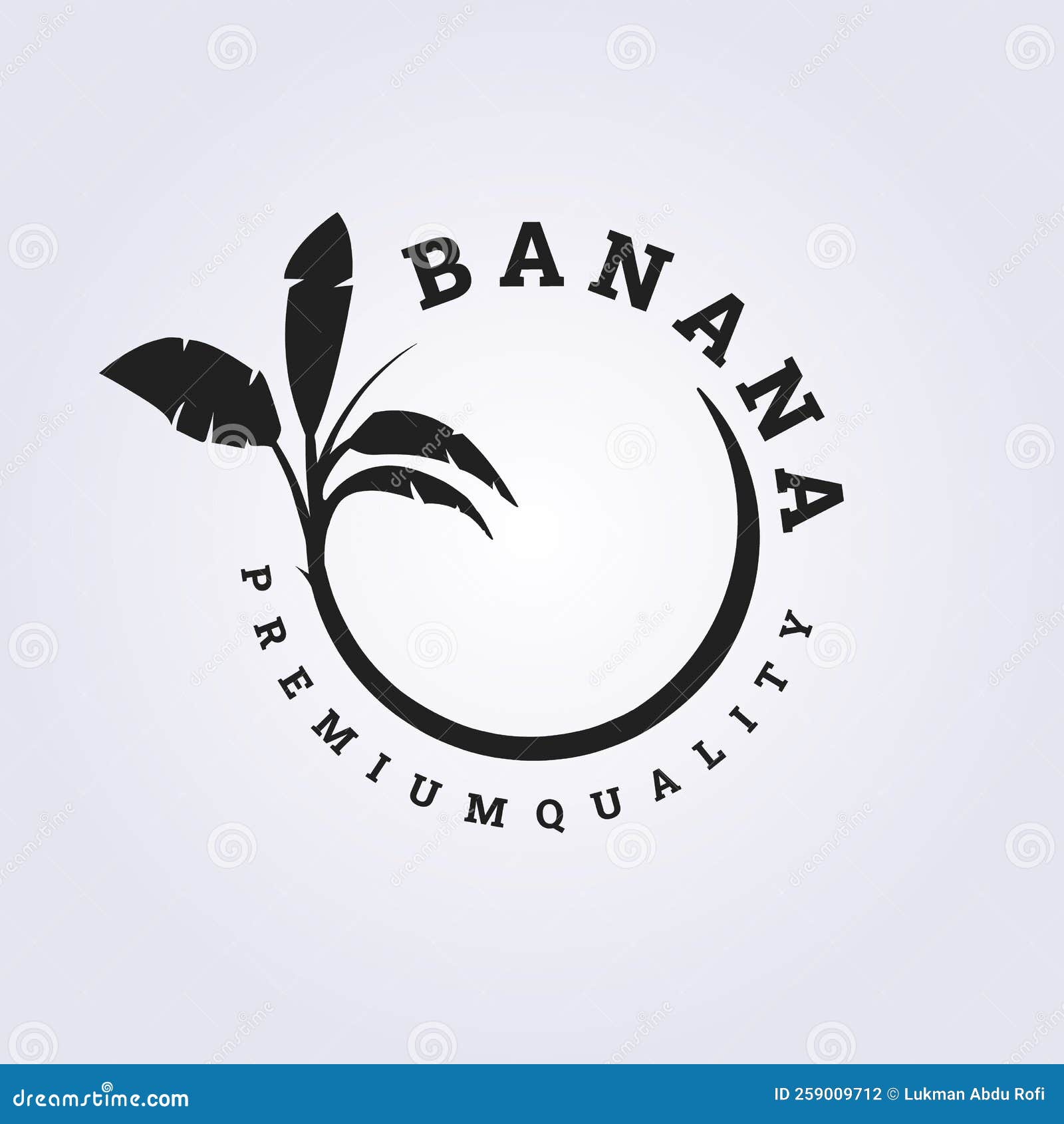 Tree of Banana Vector Logo with Circle Abstract Concept Illustration