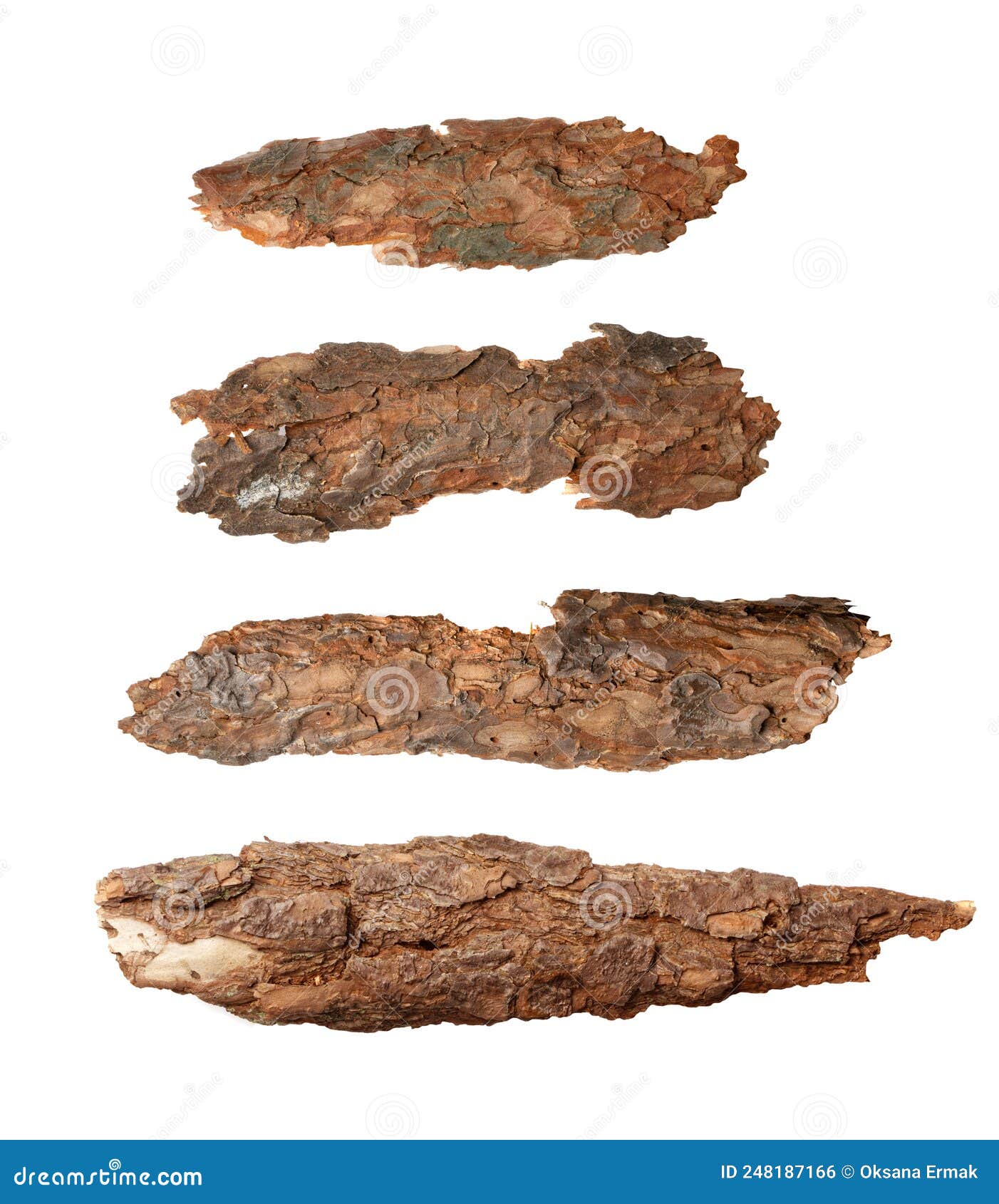 Tree Bark or Garden Mulch Isolated on White Background Stock Photo