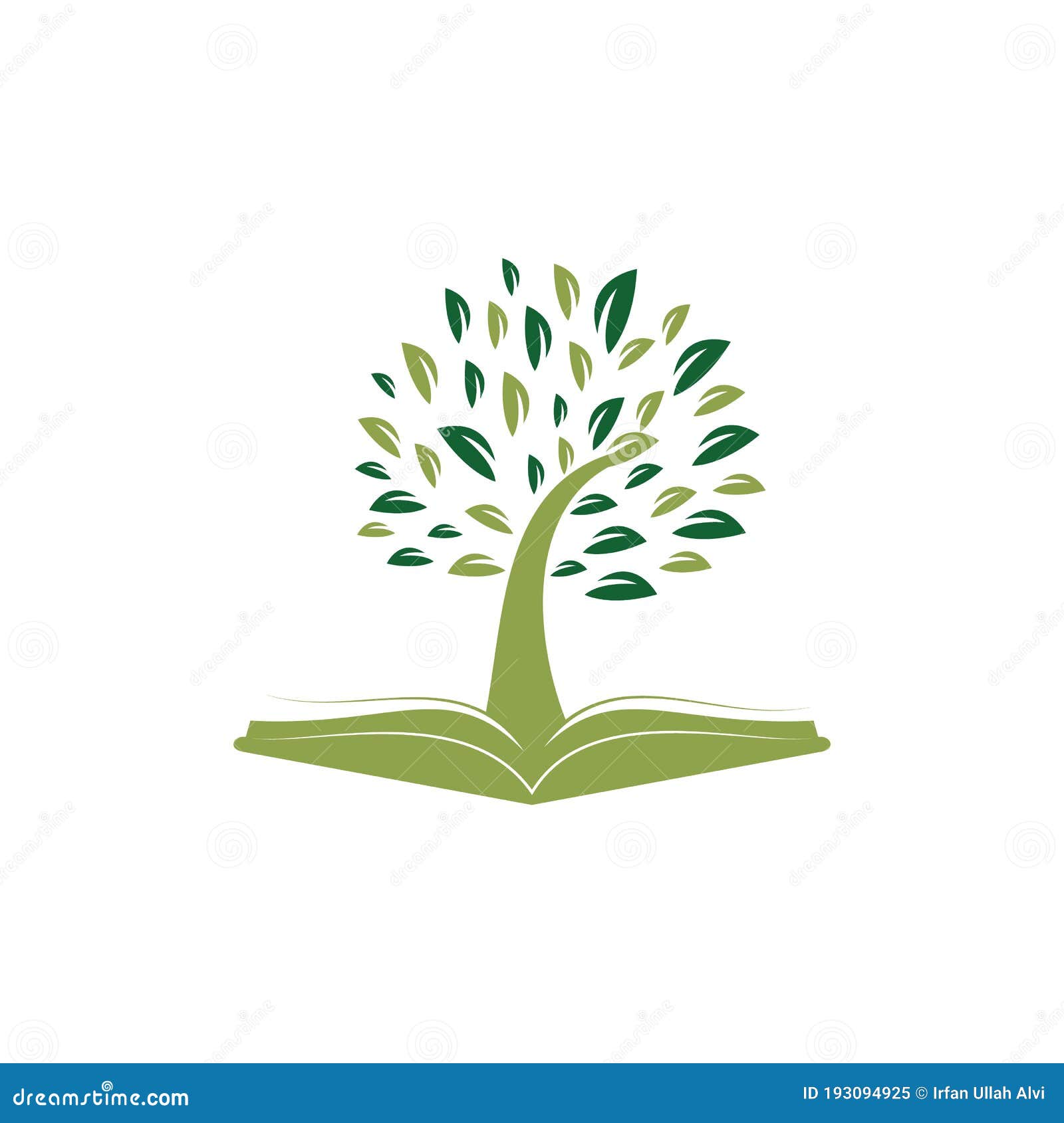 Tree with Book Education Logo Template. Stock Vector Illustration of