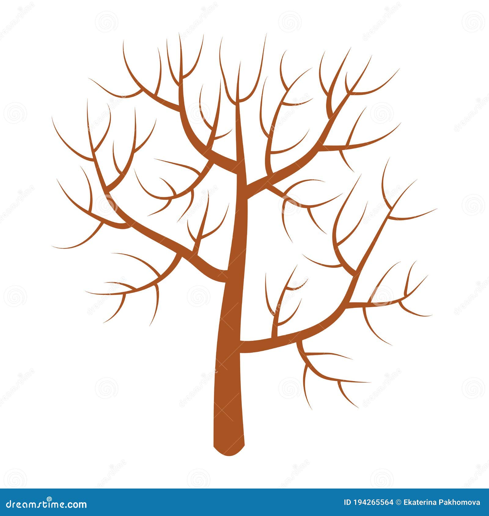 Download Vector Single Cartoon Brown Bare Tree | CartoonDealer.com ...