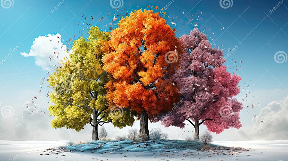 Tree changing color stock photo. Image of colors, design 289236100