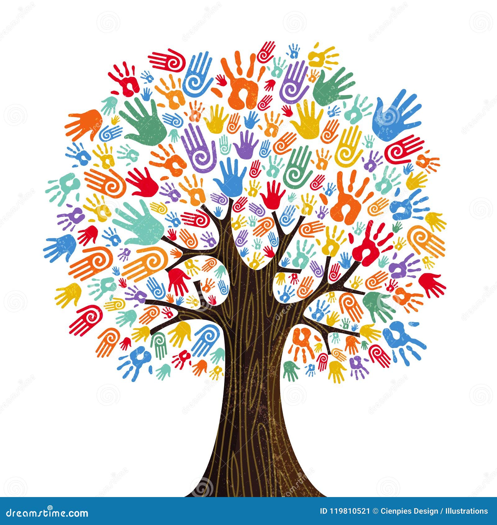 human hand tree for culture diversity concept