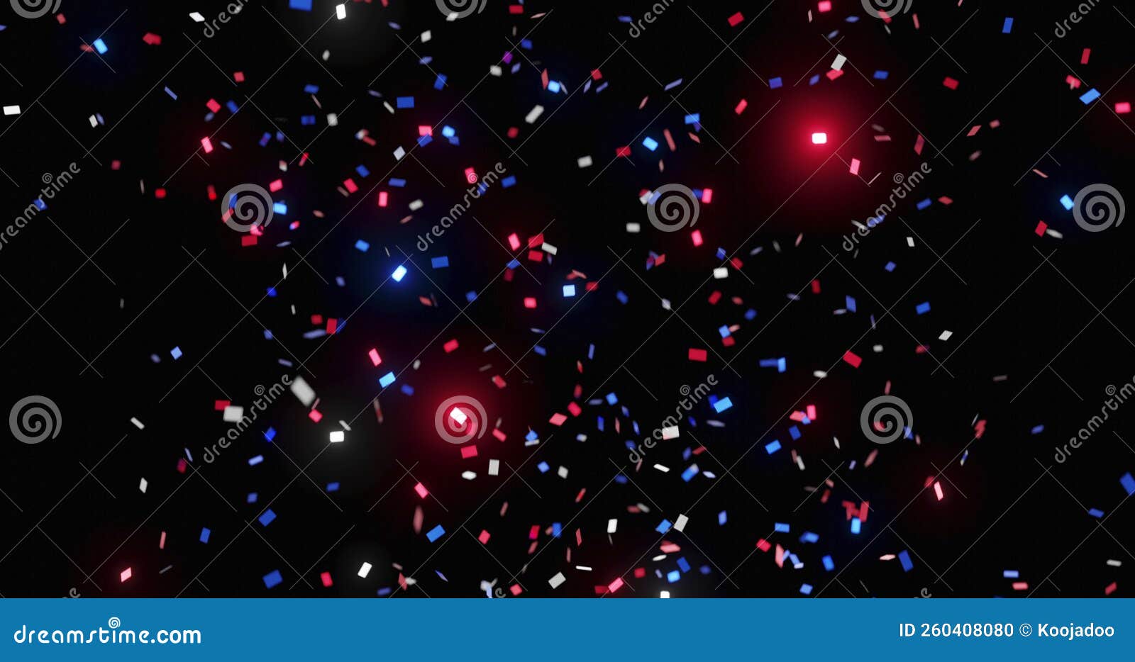Tree Colors of Confetti are Falling from Top Stock Footage Video of