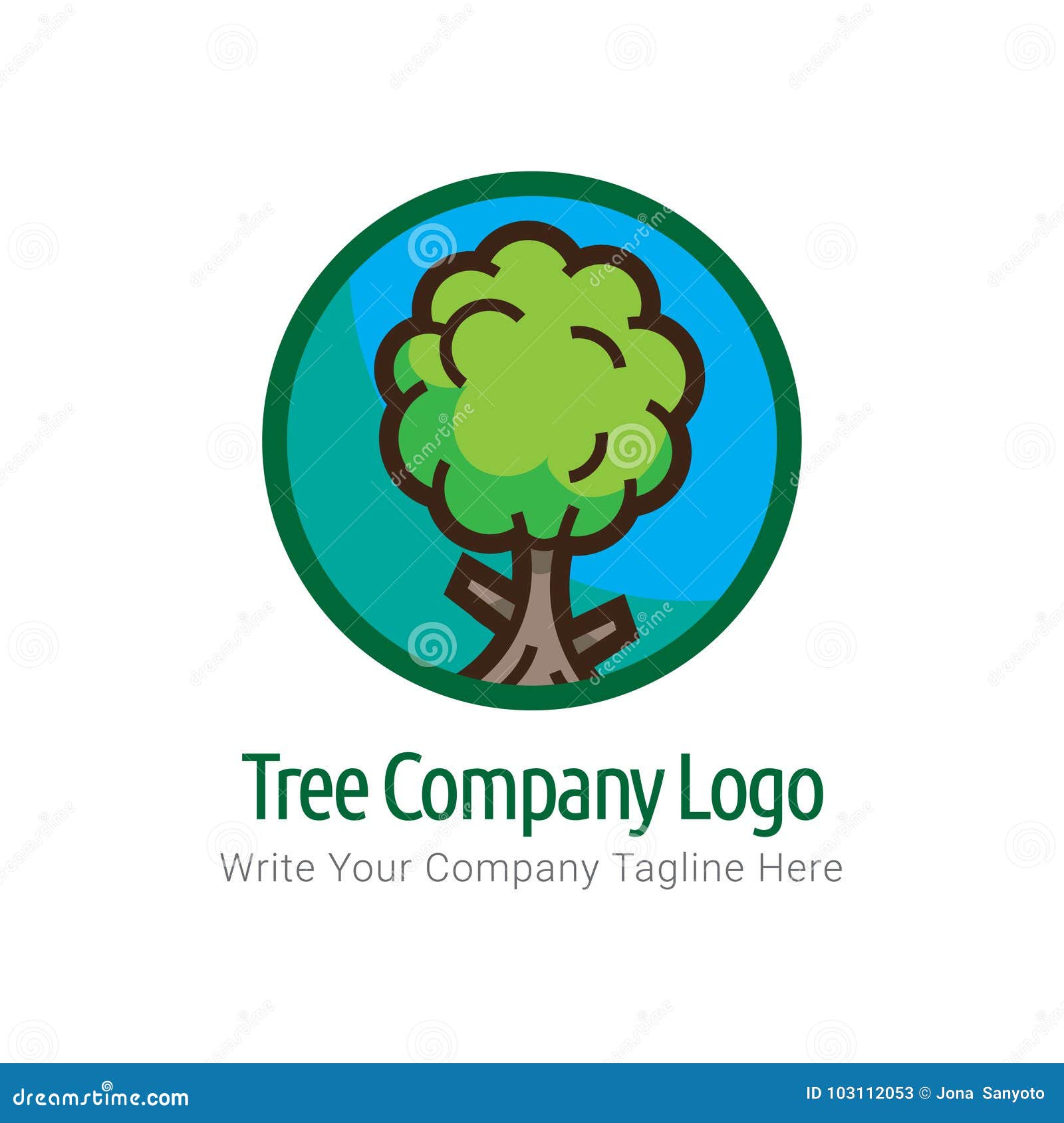 Tree Company Logo Template Icon Vector Illustration Ilustración del
