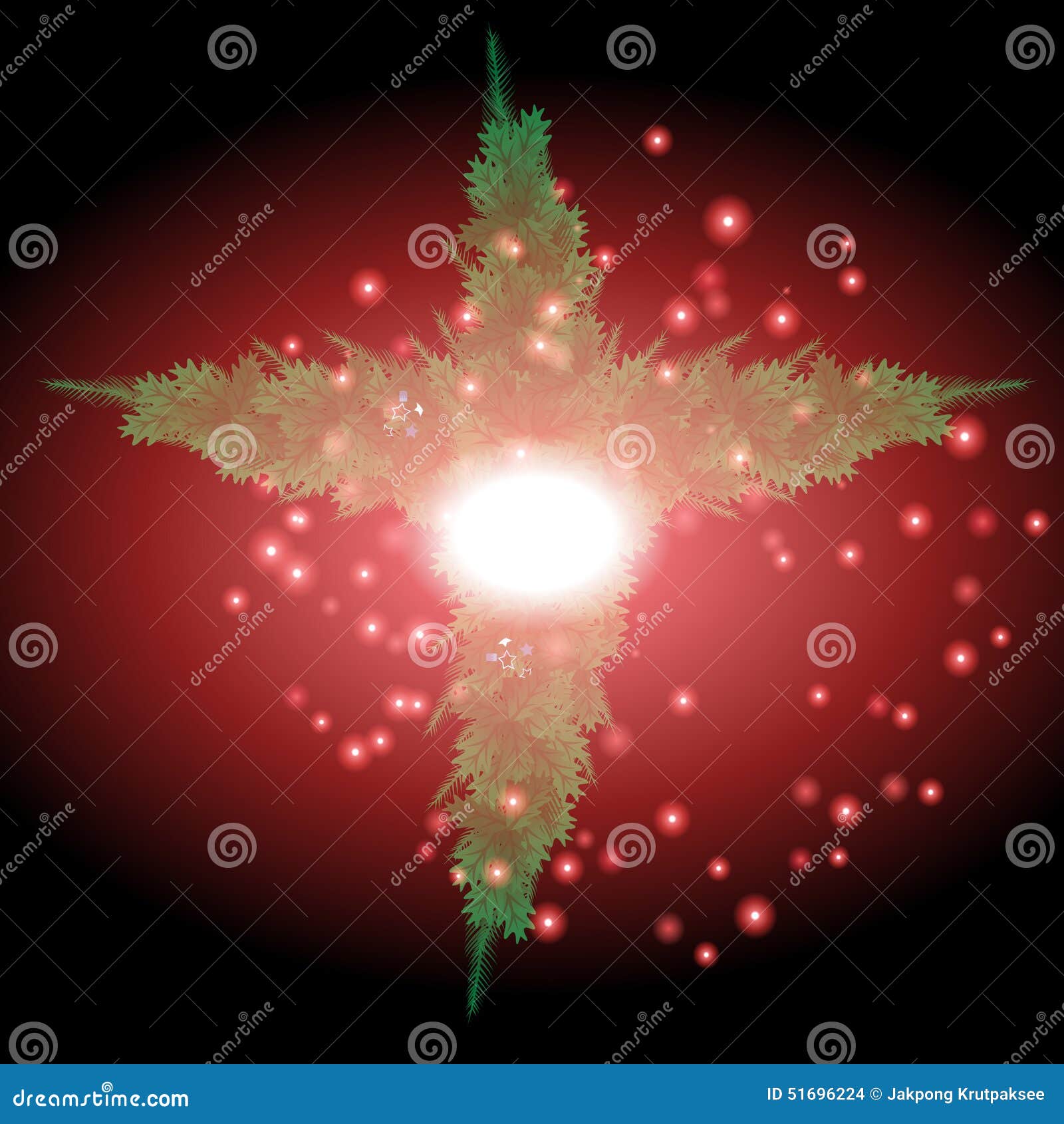 Tree Cross with Christmas Background and Greeting Card Vector Stock