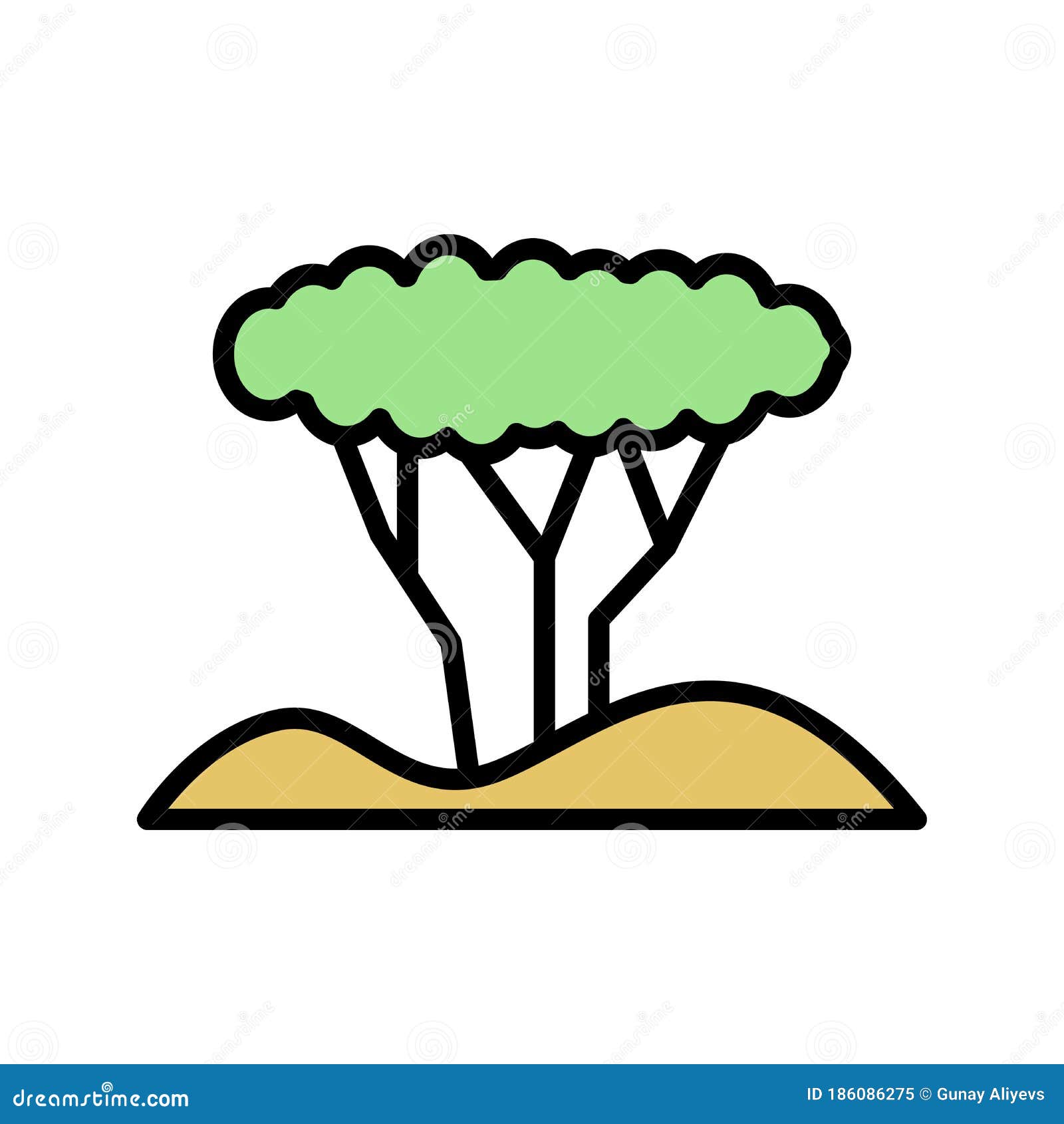 tree, desert icon. simple color with outline  s of wilderness icons for ui and ux, website or mobile application